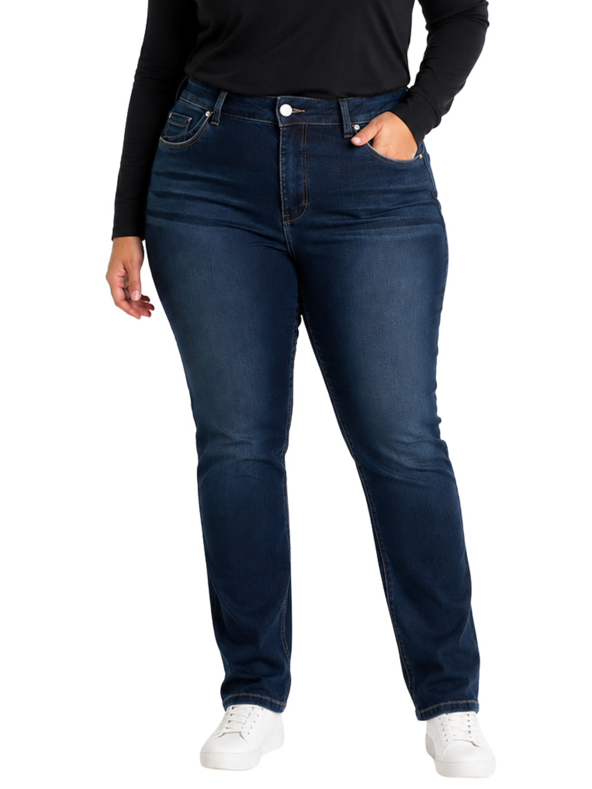 Jean Vianna Plus Size Slim Fit - Dark Blue Denim