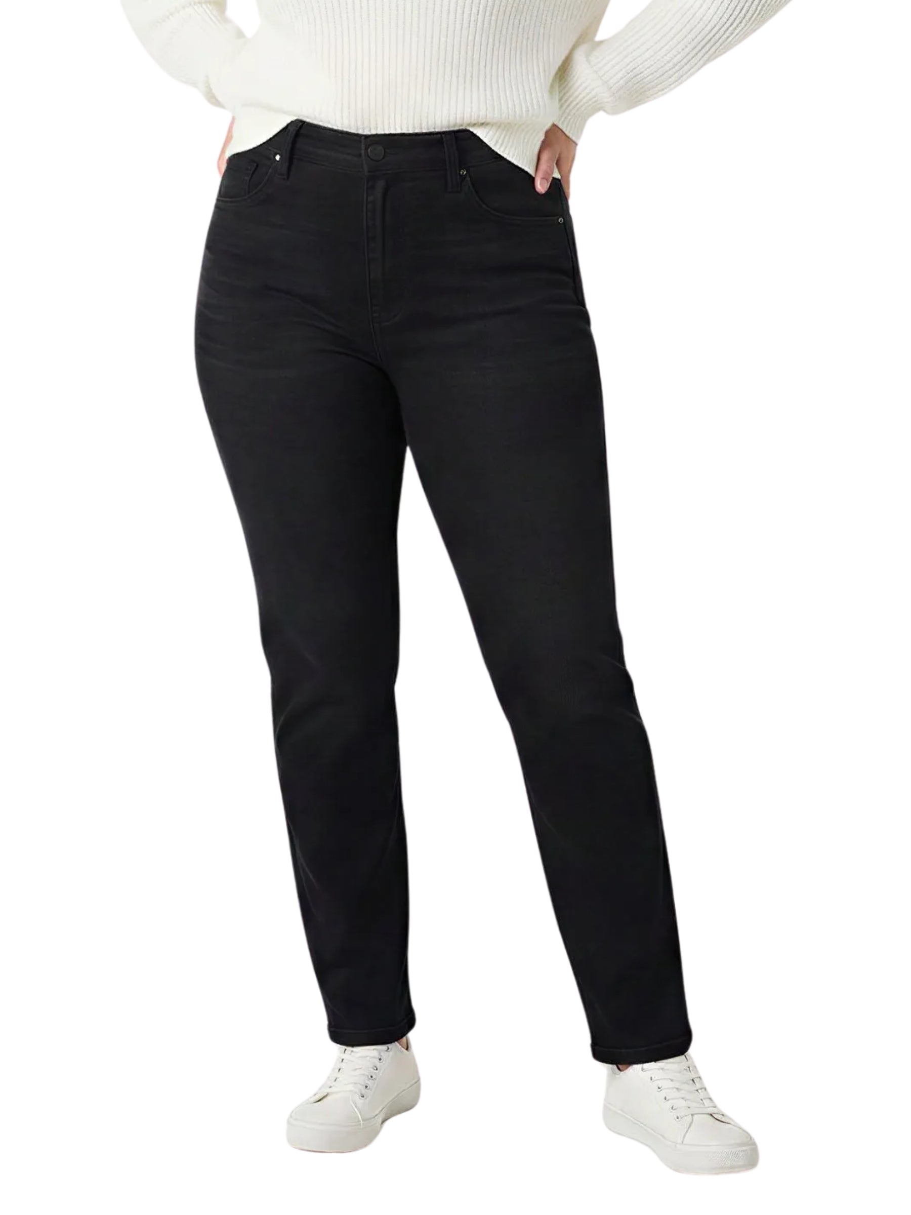 Jeans Rowan Taille Haute Jambe Étroite Taille Plus - Crow Stone
