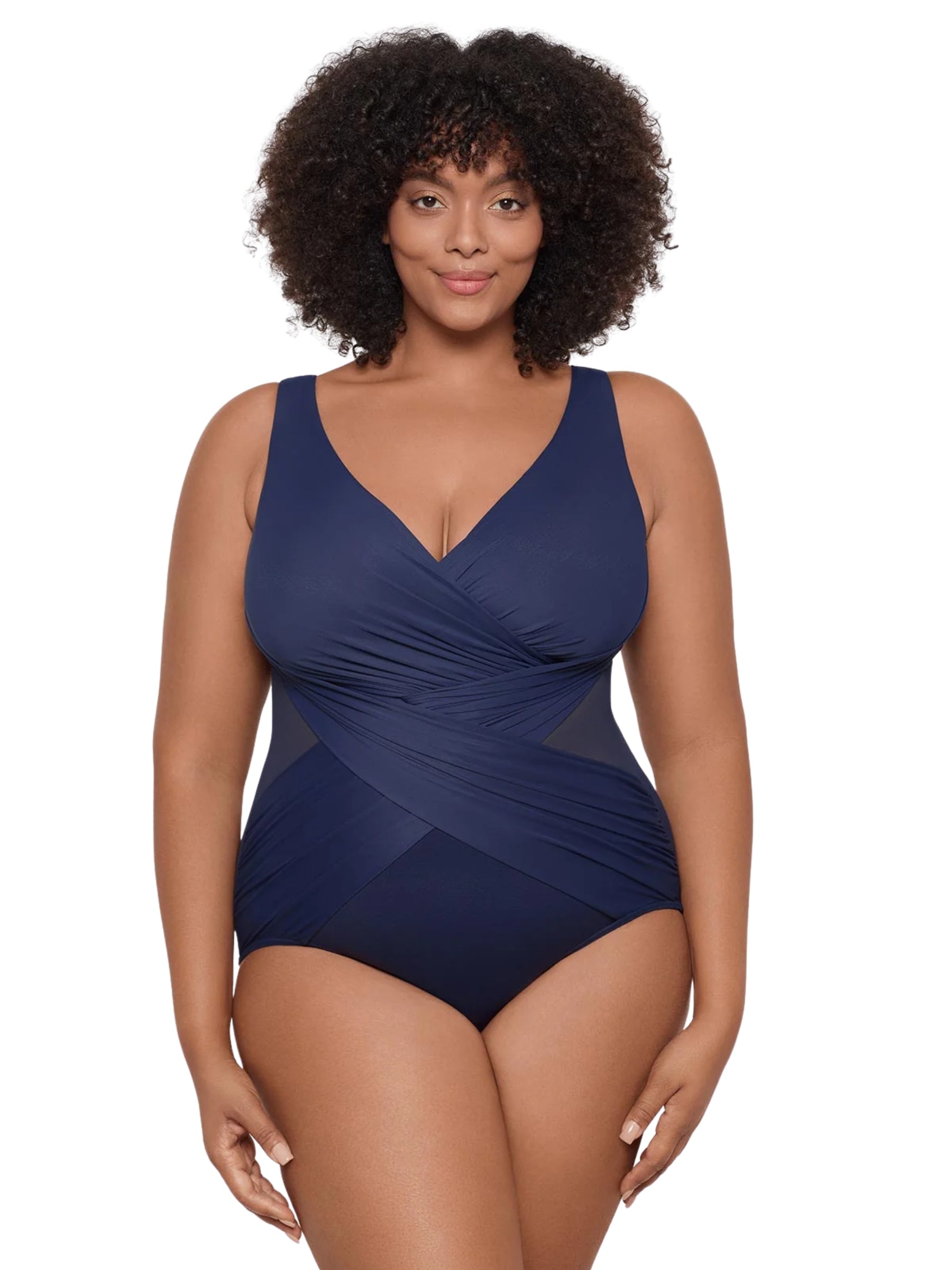Maillot de Bain Illusionist Crossover Taille Plus - Midnight