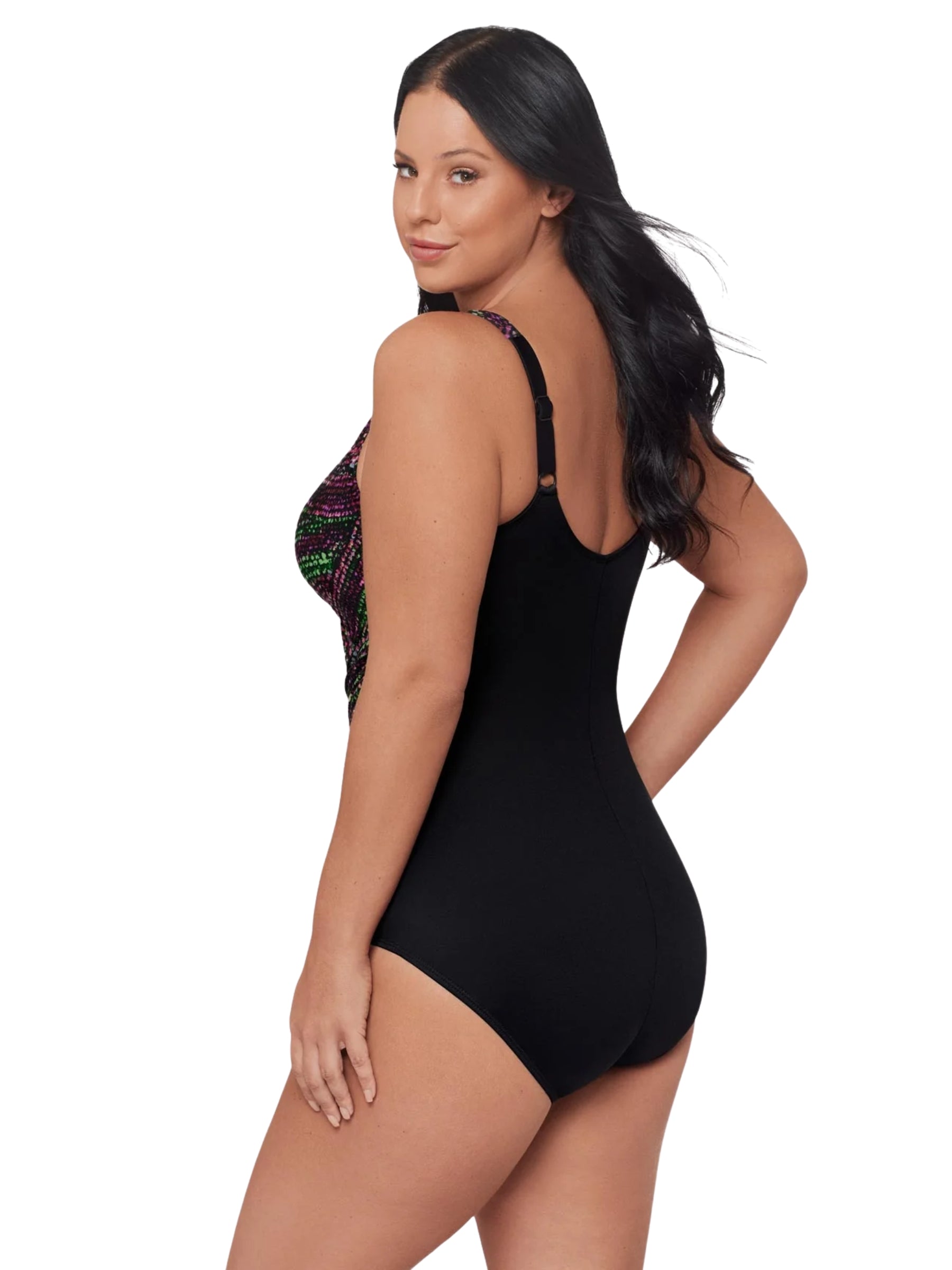 Maillot de Bain Light Show Oceanus Taille Plus - Black Multi