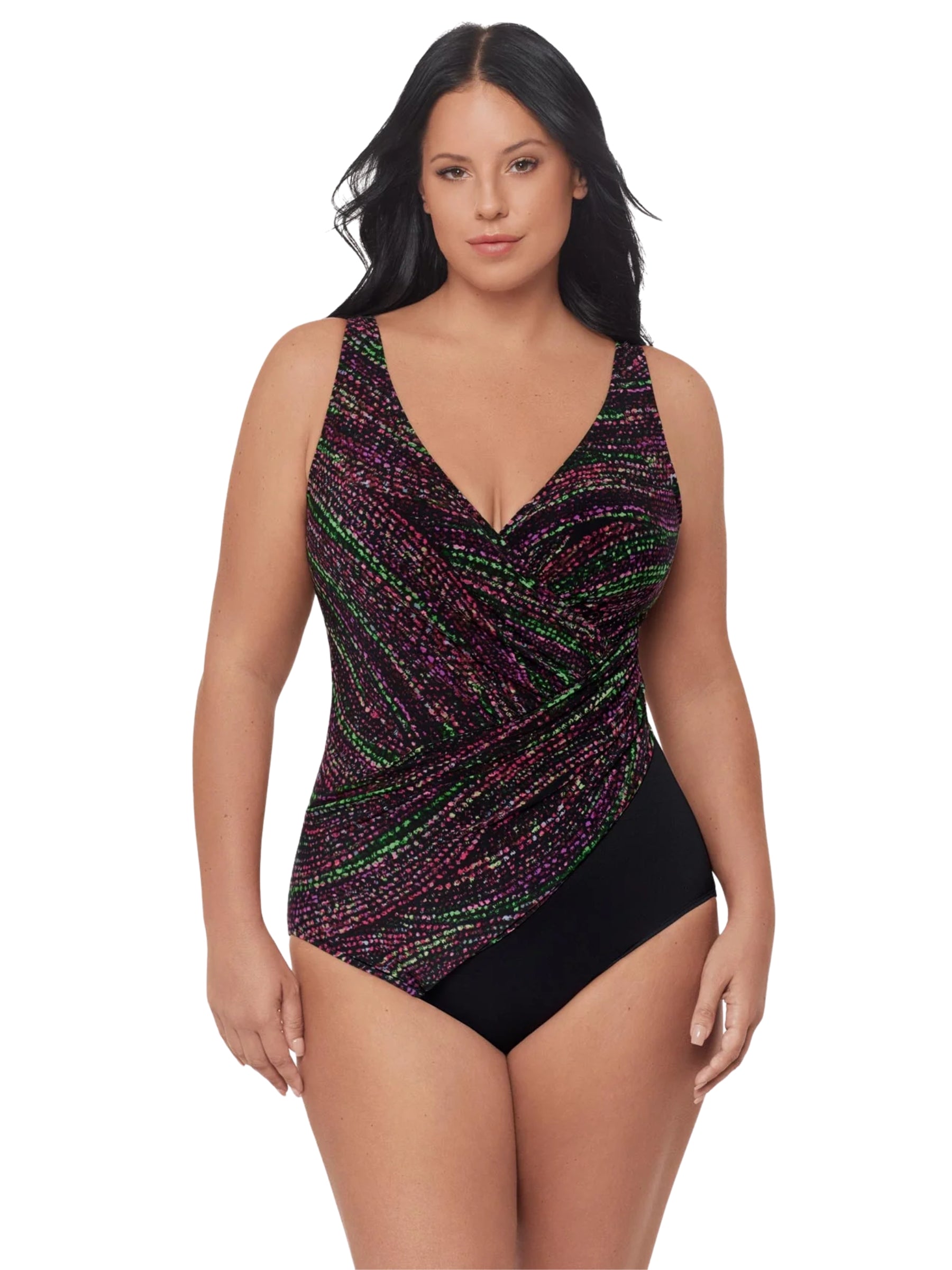 Maillot de Bain Light Show Oceanus Taille Plus - Black Multi