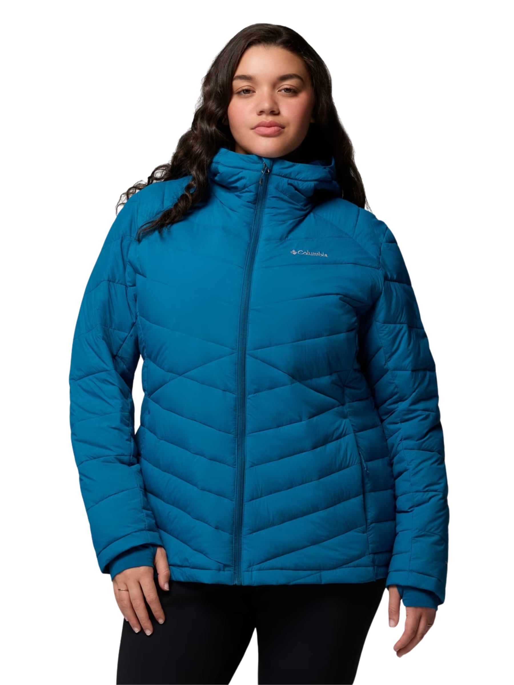 Joy Peak II Plus Size Hooded Coat - Phoenix Blue