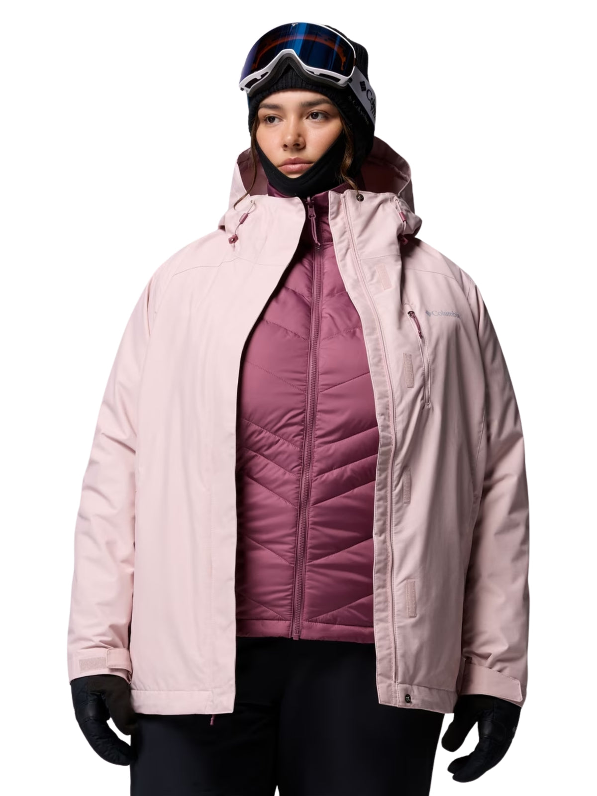 Whirlibird Interchangeable V Plus Size Jacket - Mineral Pink Cross Dye
