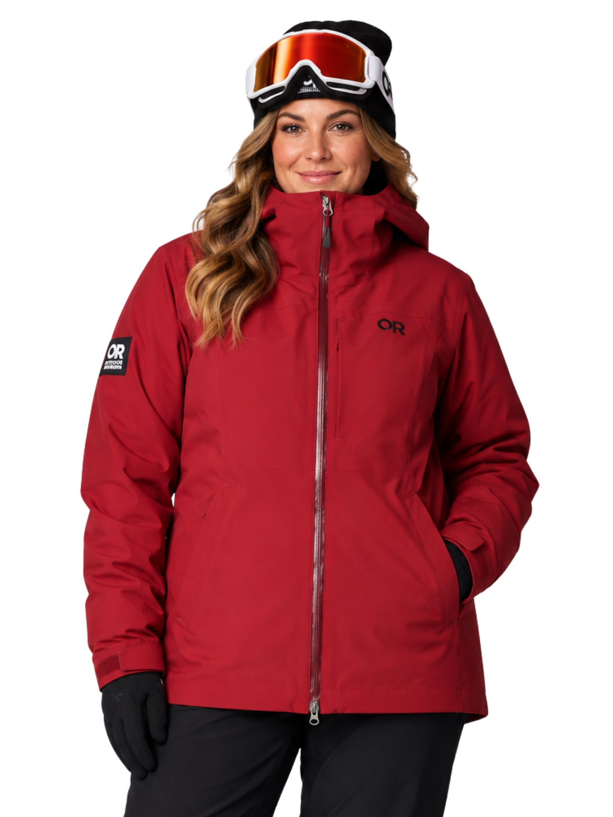 Snowcrew Insulated Ski Jacket Plus Size - Vermillion