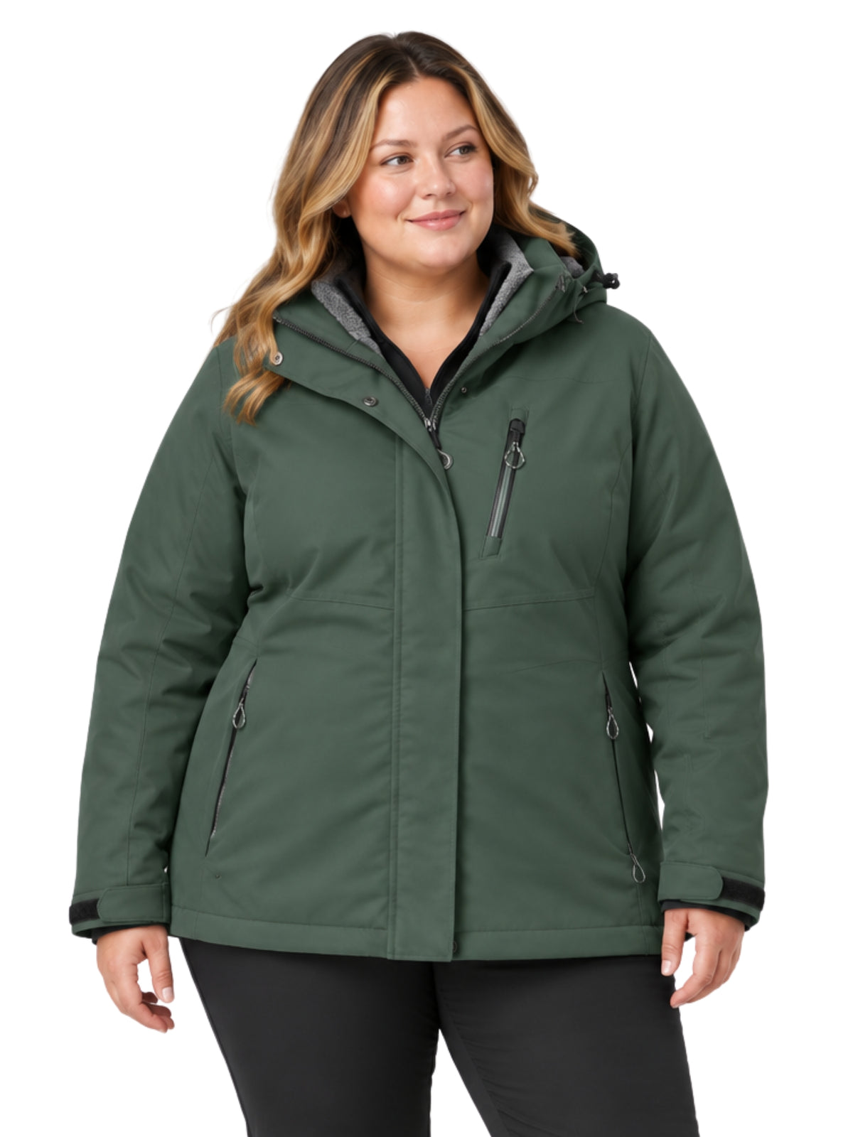 Manteau KOW 140 Taille Plus - Green Grey