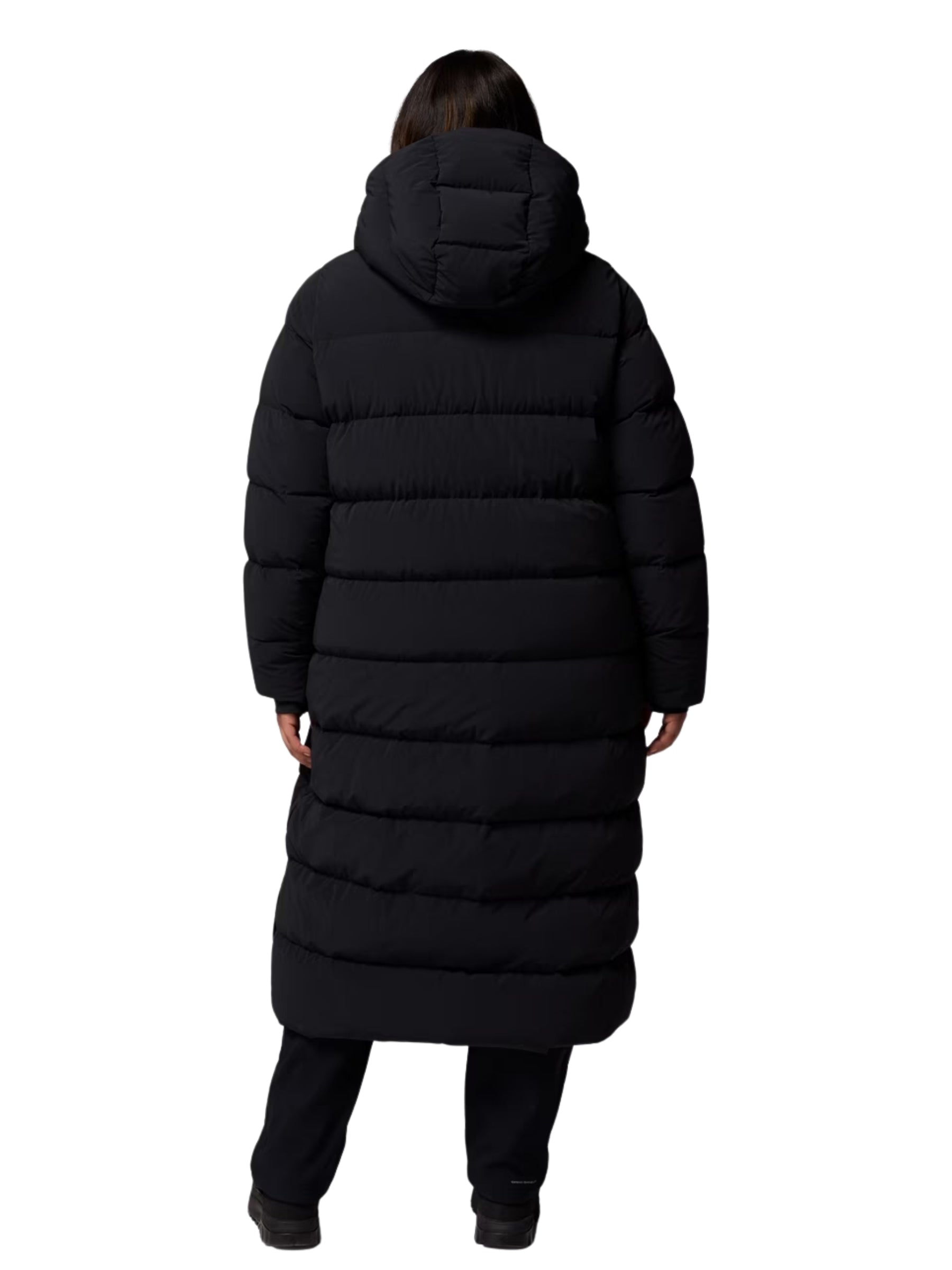 Amaze Puff Plus Size Long Hooded Coat - Black
