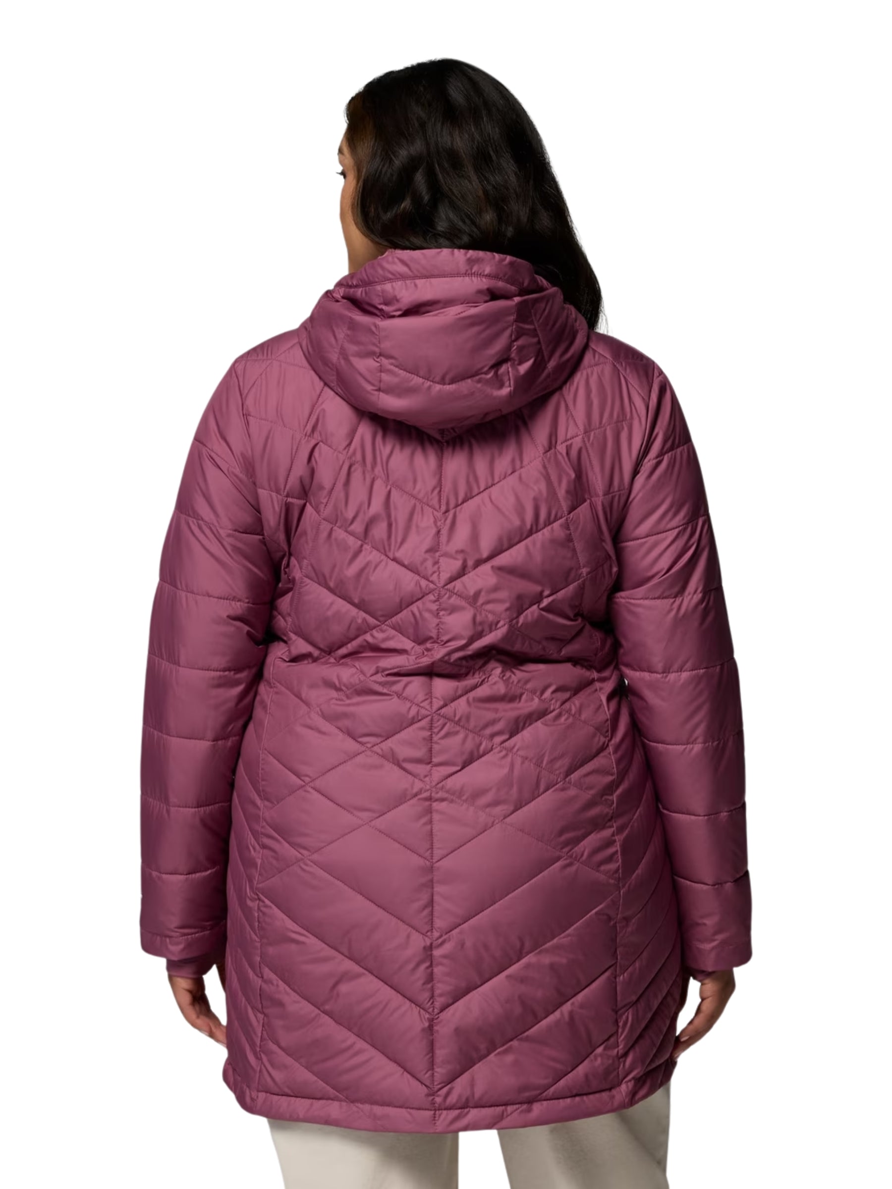 Women's Plus Size Heavenly Long Hooded Coat - Antique Mauve