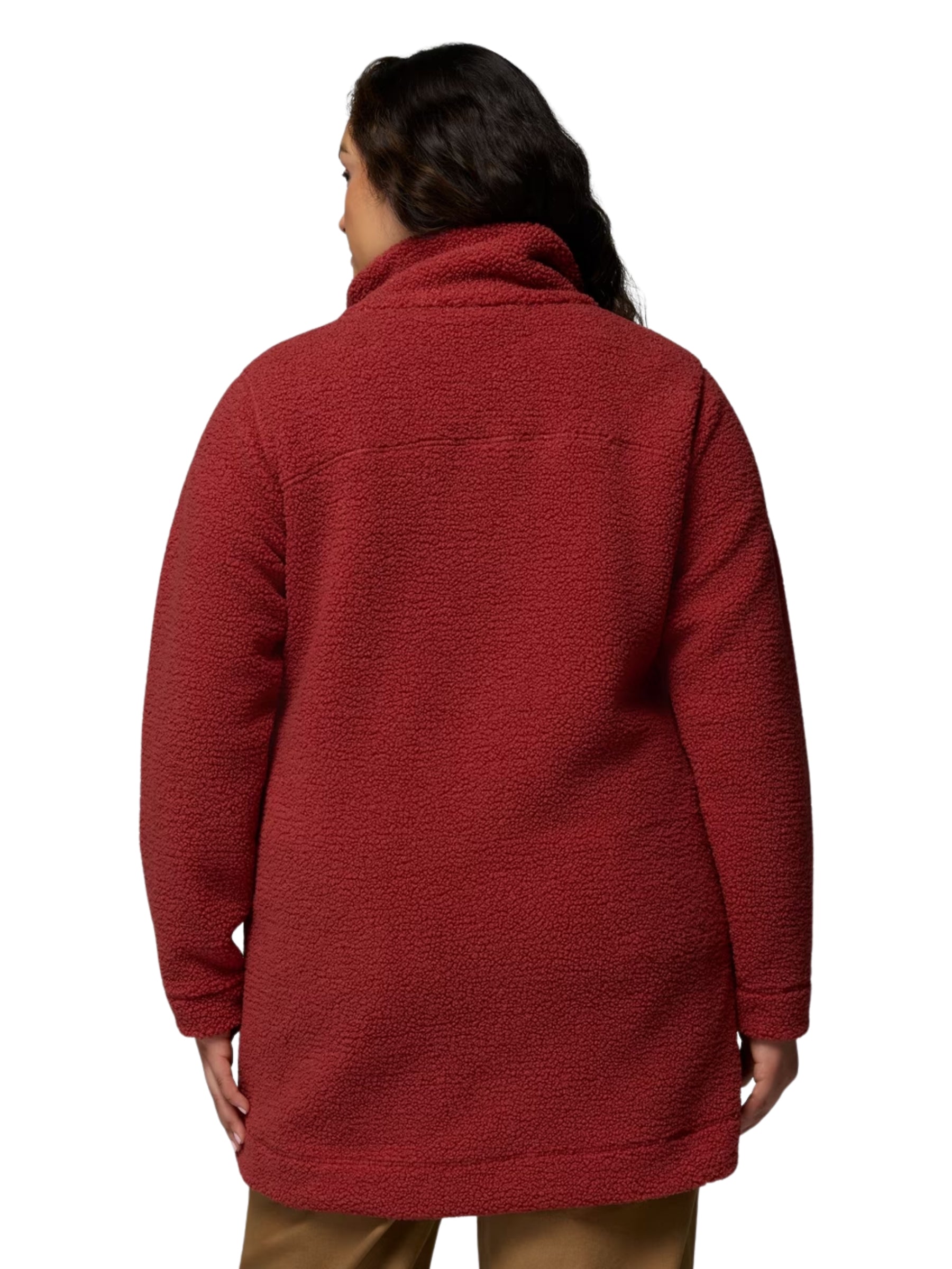 Manteau Long en Sherpa Panorama Taille Plus - Red Oxide