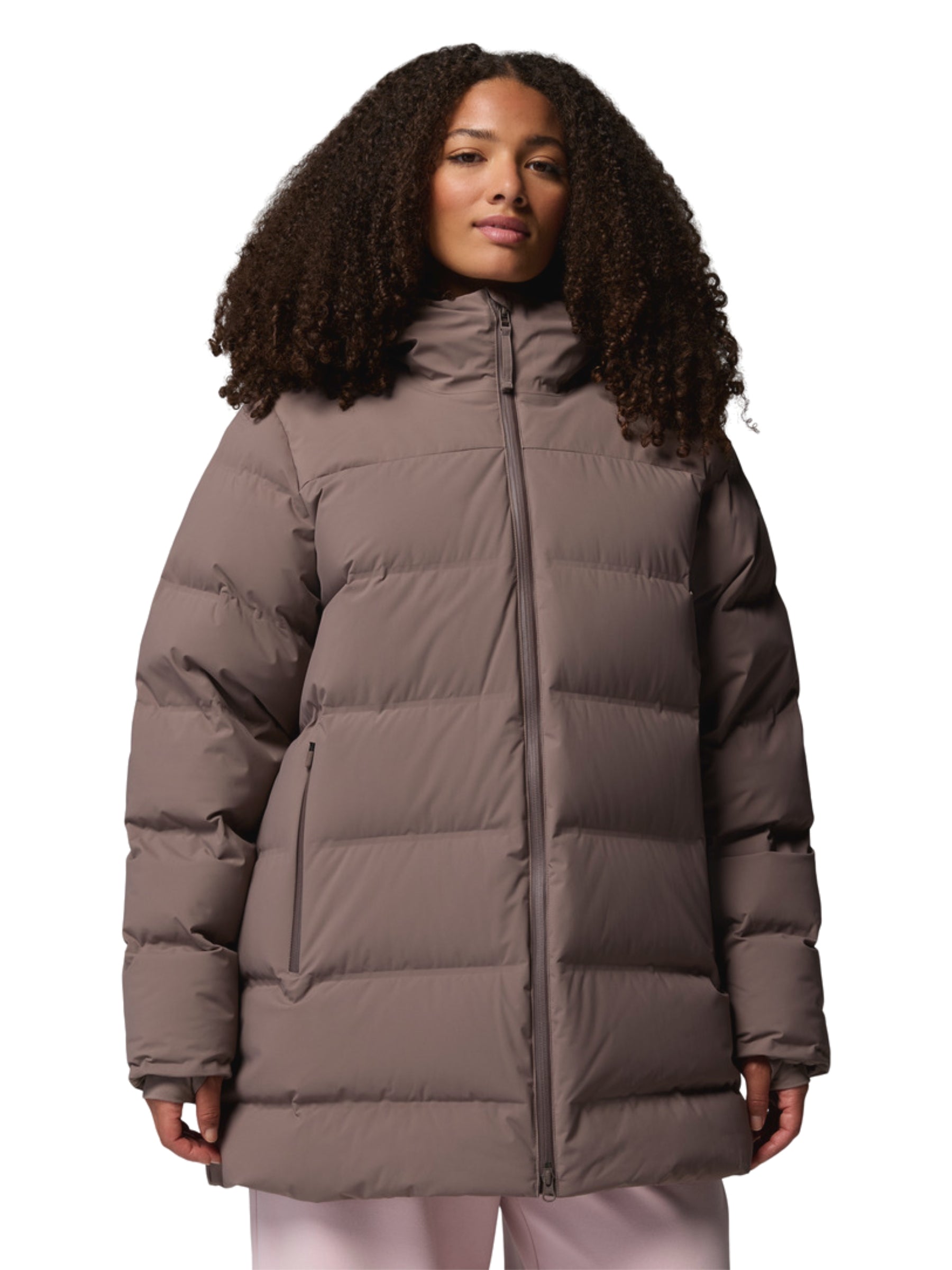 Manteau Mi-Long à Capuchon Amaze Puff Heat Seal Taille Plus - Iron