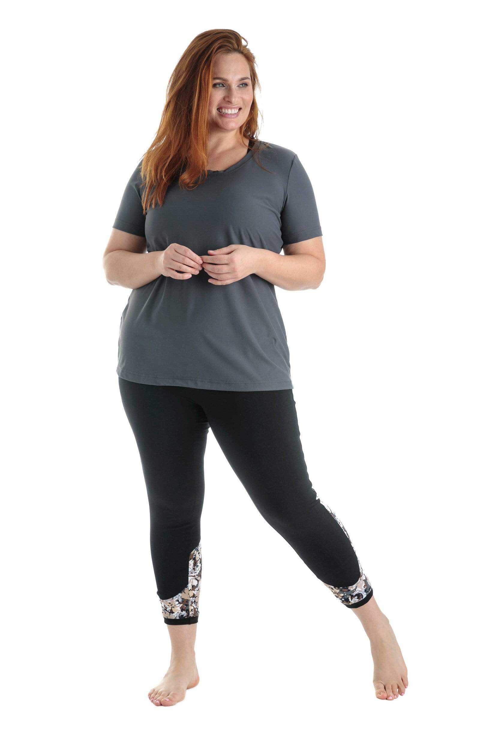 Moov Activewear 7/8 Le Diamond Back (bouleau-blanc)- Legging 7/8 Sport en BIO-MOOVFLEX™𝑐𝑙𝑎𝑠𝑠𝑖𝑐 ⎮ 22.5''⎮Taille Plus