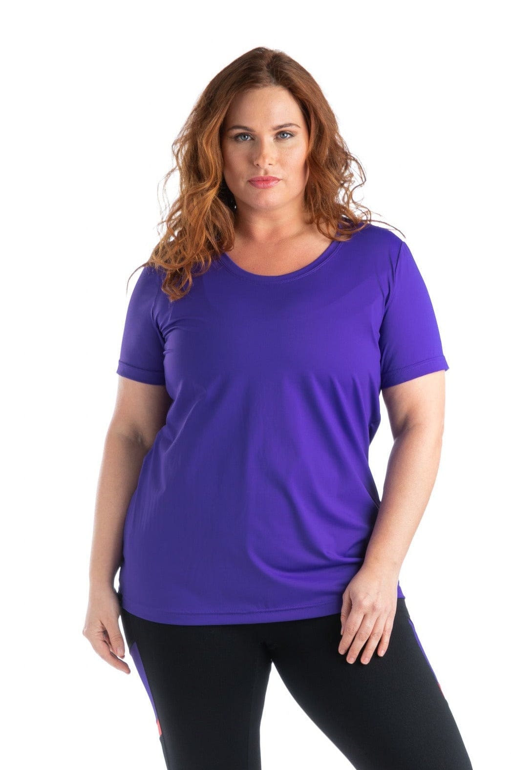 T-Shirt de Sport Le Round-off Taille Plus (Mauve-Électrique) De MOOV Activewear