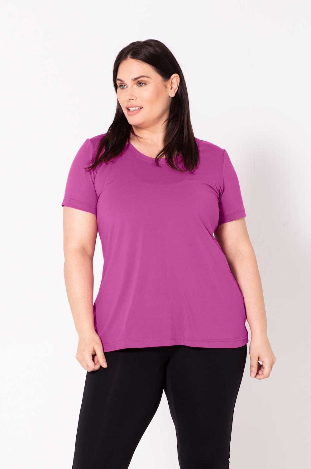 MOOV Activewear Hauts Le Agility - T-Shirt Sport en Fibres biodégradables ⎮Taille Plus 1x / fuchsia-doux TPTT002-PKS-1X