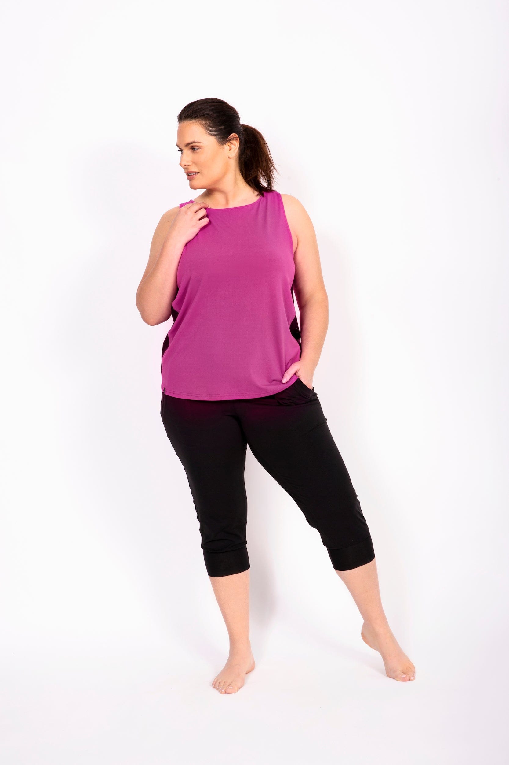 MOOV Activewear Hauts Copie de La Endurance- Camisole de Sport Bio ⎮Taille Plus 1X / fushia-doux