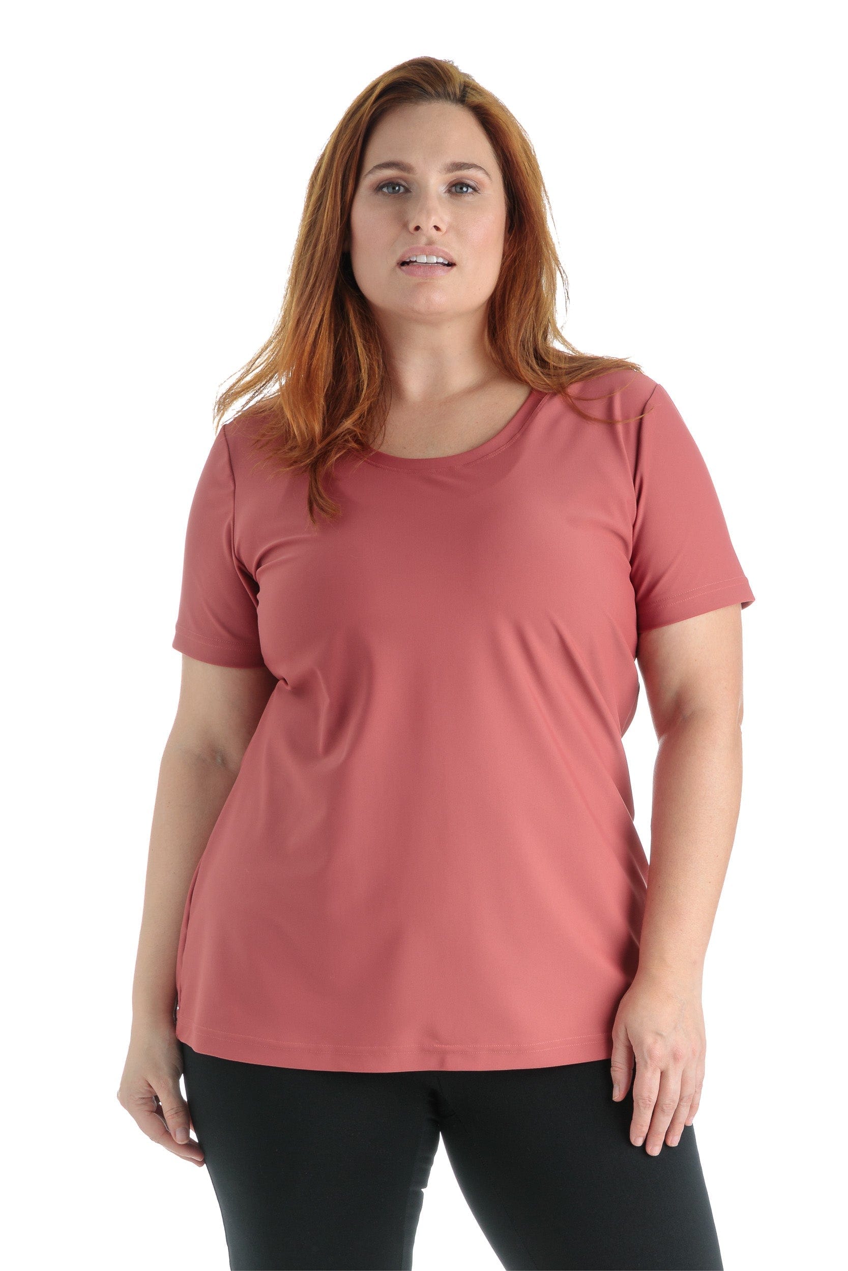 T-Shirt de Sport Le Round-off Taille Plus (Rose-Terracotta) De MOOV Activewear