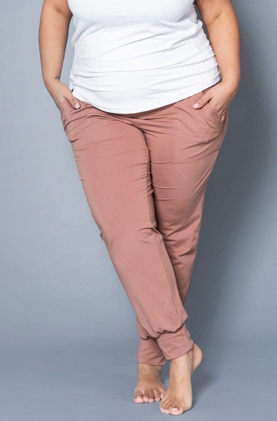 MOOV Activewear Taille Plus Le Upfield long - Pantalon Jogger Bio | Taille Plus 1X / cuivre-rose TPPA000-SA-1X