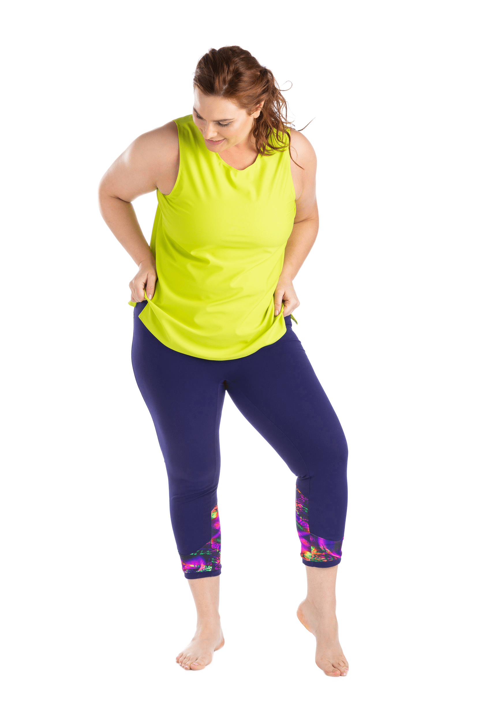 Moov Activewear Taille Plus Le Diamond Back 22'' (fluo)- Legging 7/8 Sport | Taille Plus