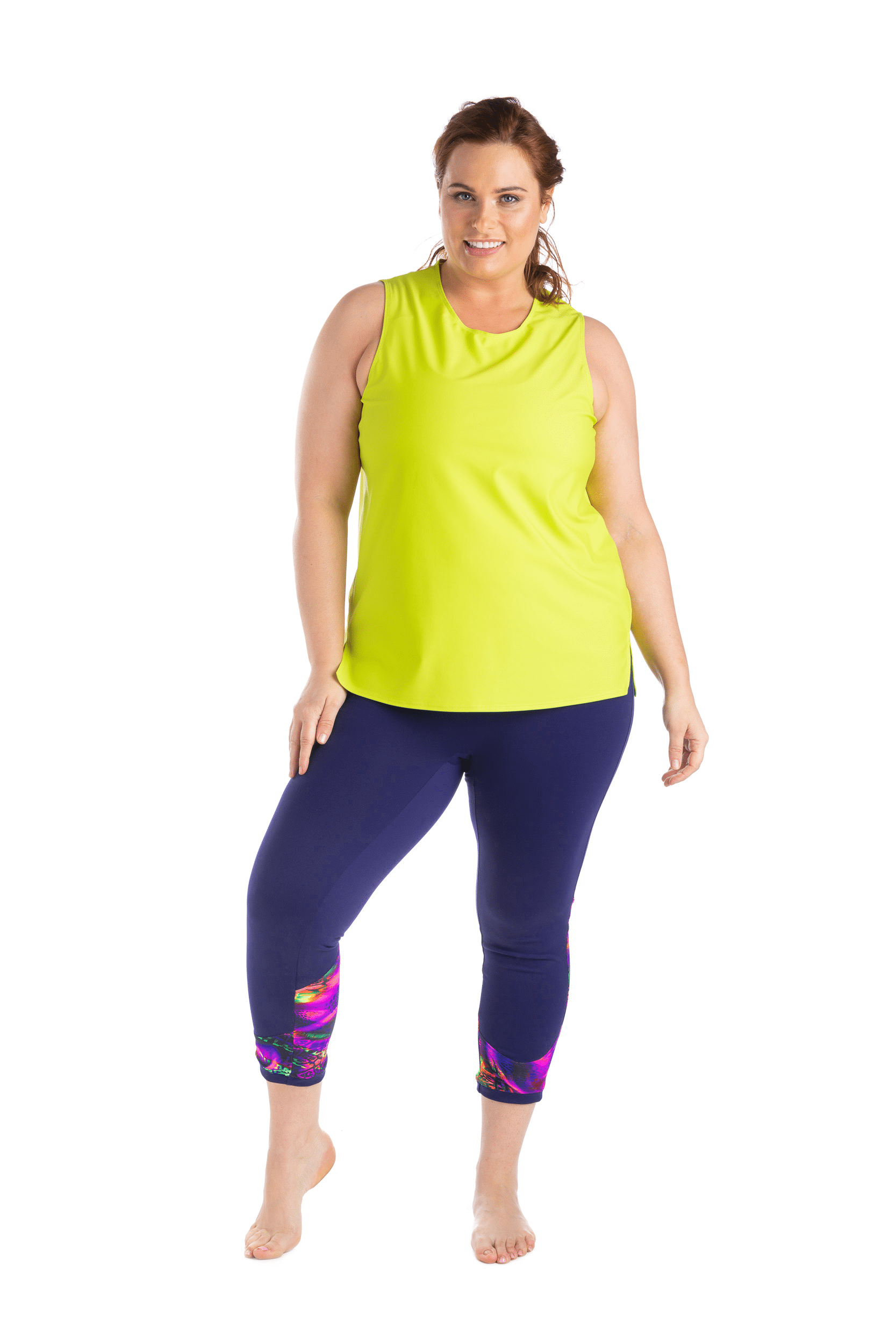 Moov Activewear Taille Plus Le Diamond Back 22'' (fluo)- Legging 7/8 Sport | Taille Plus