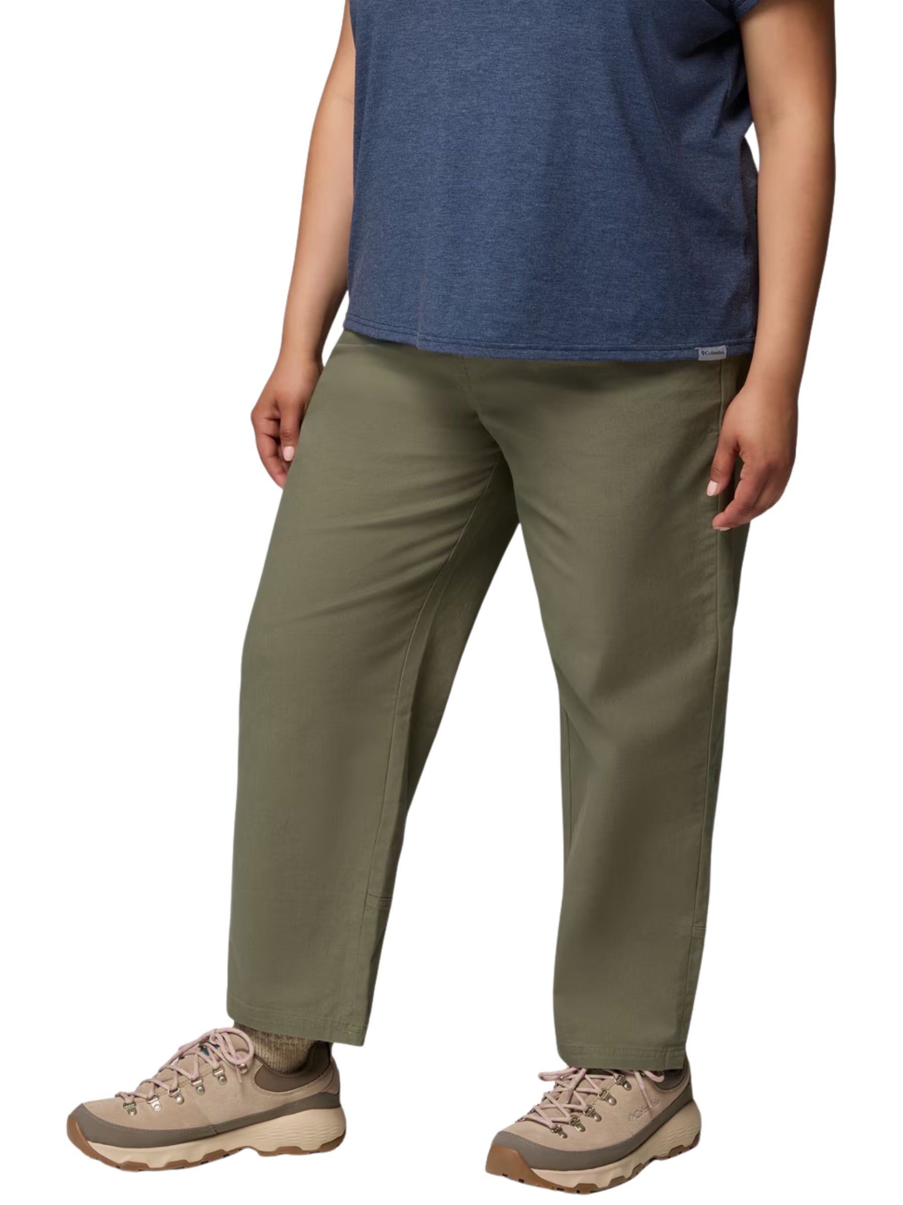 ROC Plus Size Straight Leg Trousers - Stone Green