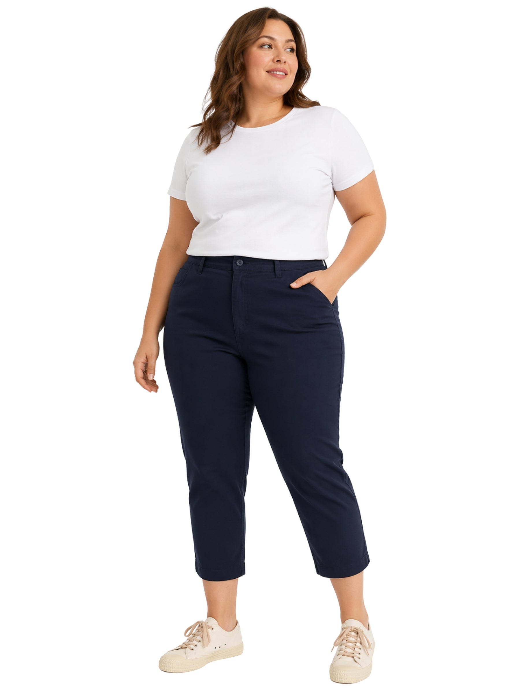 Pantalon Court Albert Quay Taille Plus - Maritime