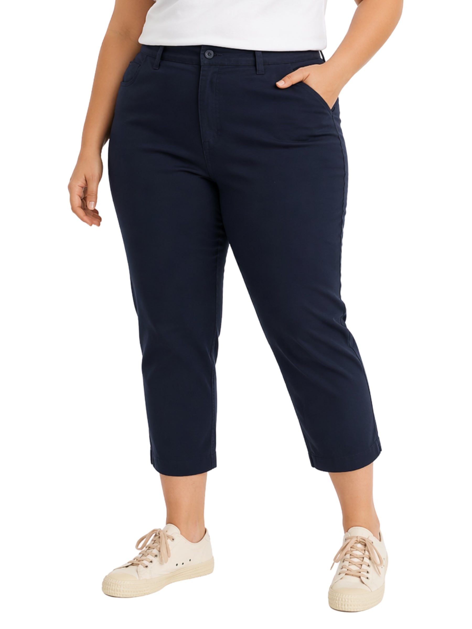 Pantalon Court Albert Quay Taille Plus - Maritime