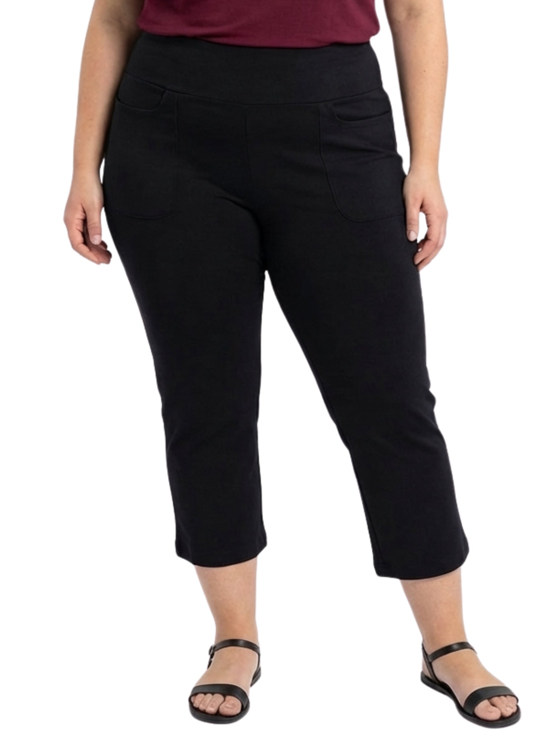 Pantalon Habillé 3/4 Taille Plus -  Noir