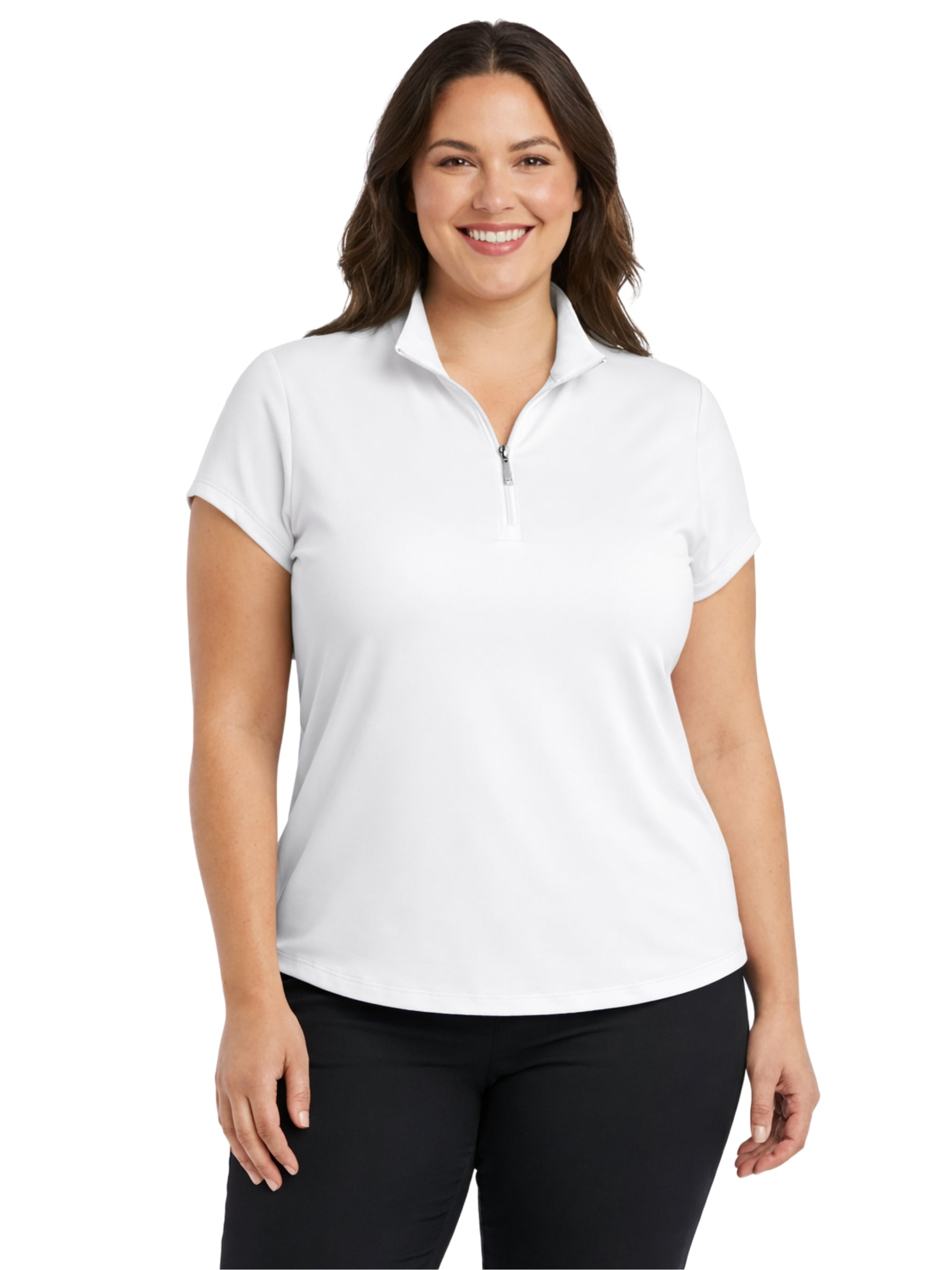 Polo de Golf Amber Taille Plus - Blanc