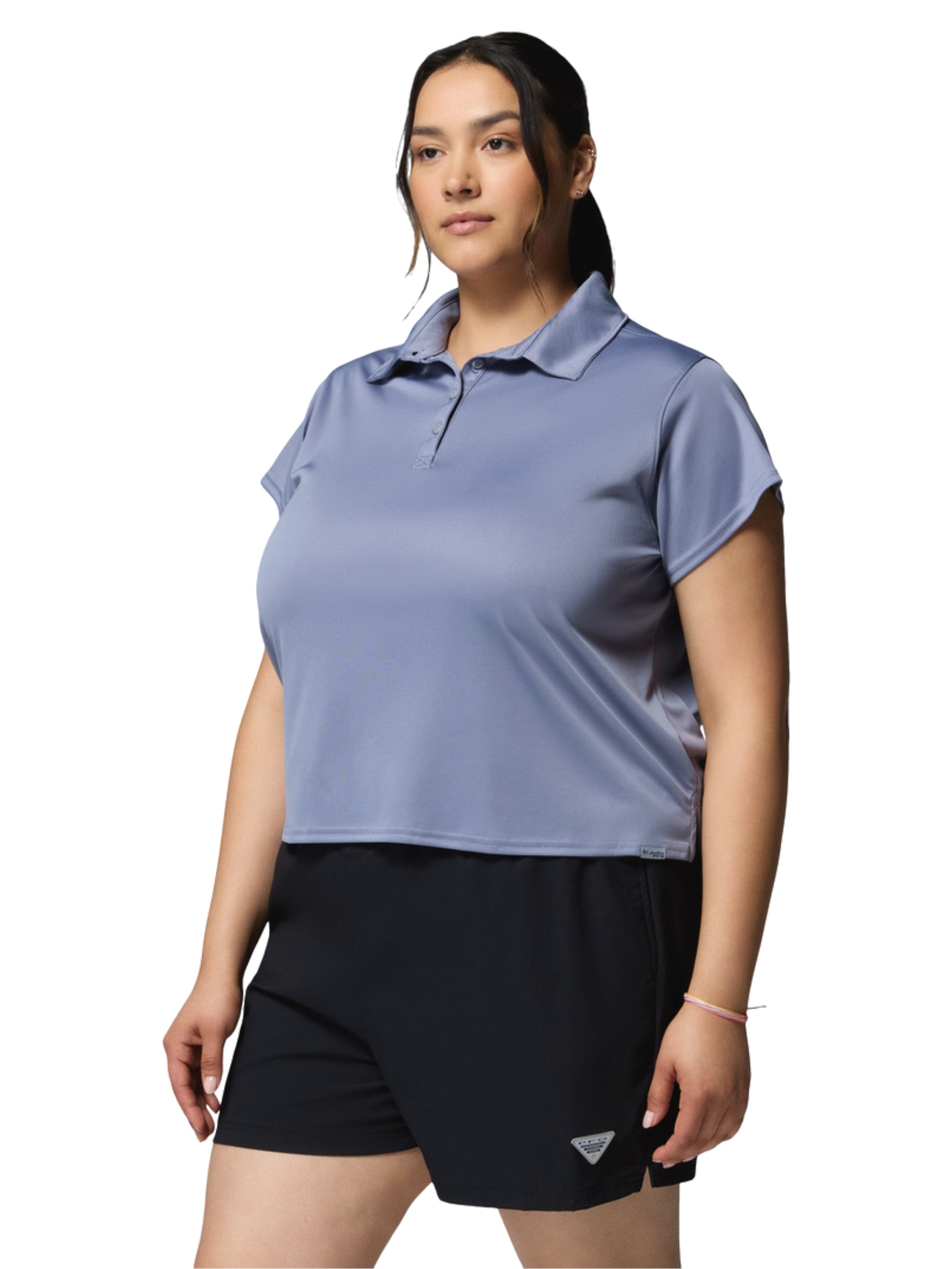 Plus Size PFG Tidal Tee Polo - New Moon