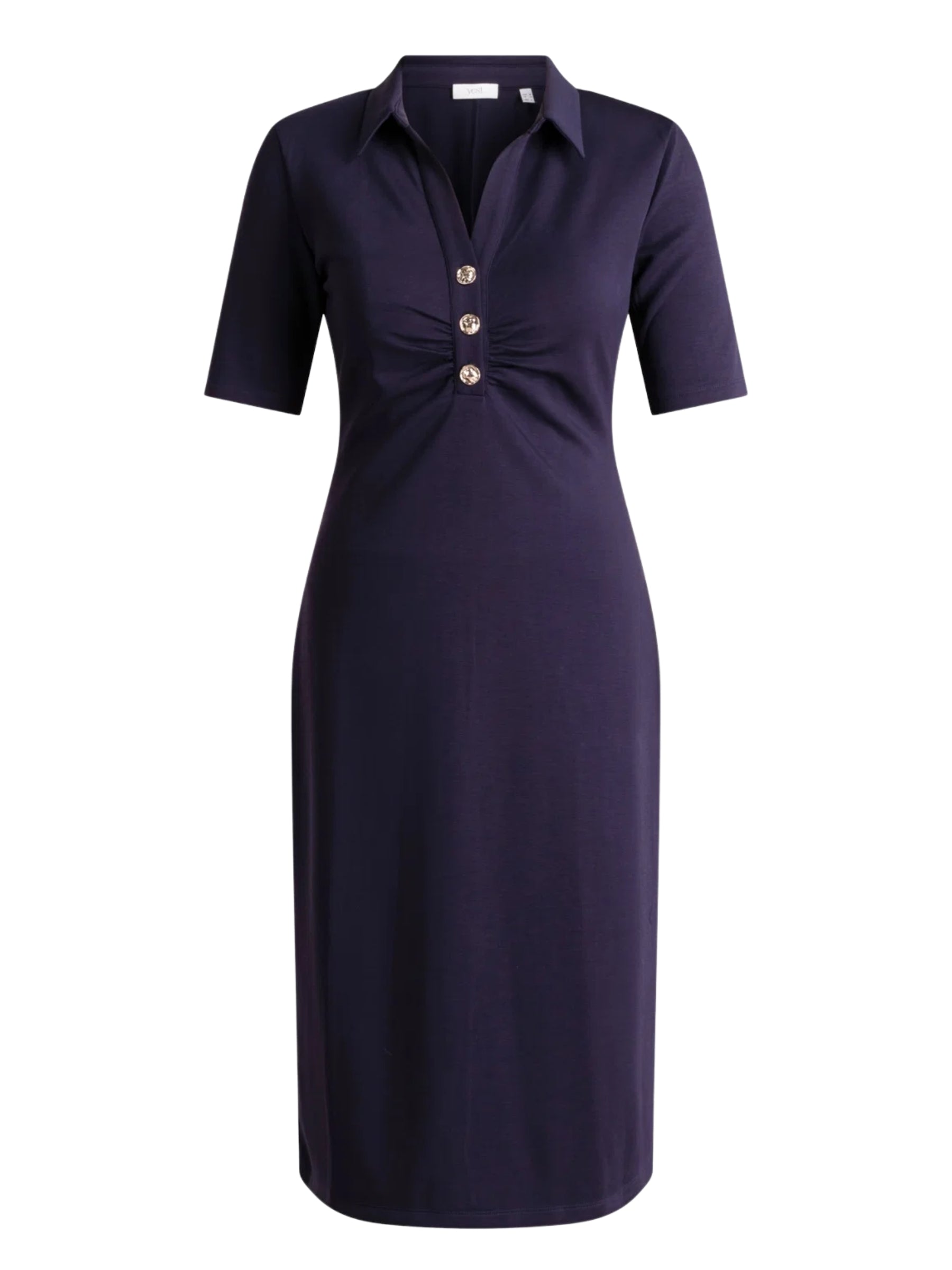 Robe Thalia à Col Chemise Taille Plus - Bleu Foncé