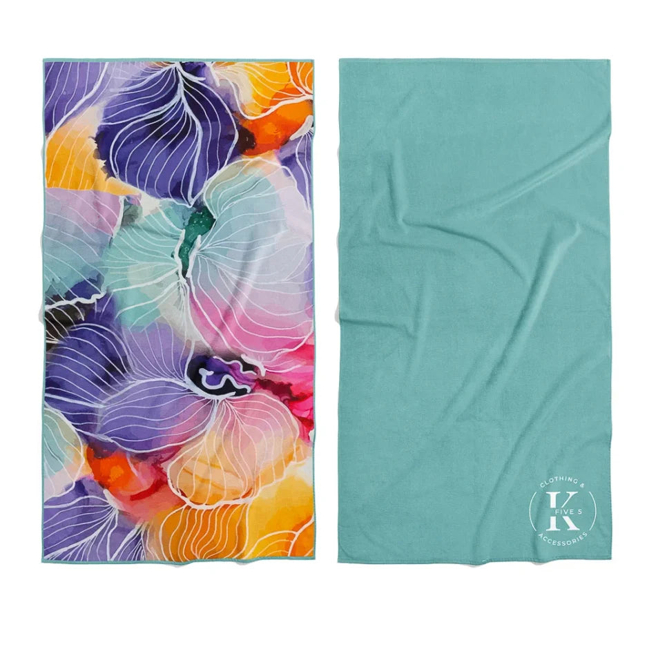 Serviette Microfibre (Fleur Abstraite) de K5 Clothing