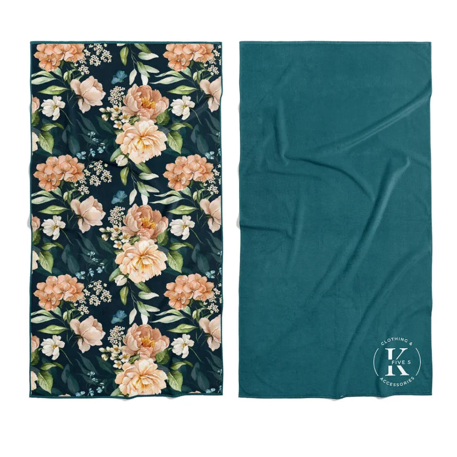 Serviette Microfibre (Fleur Bleu) de K5 Clothing