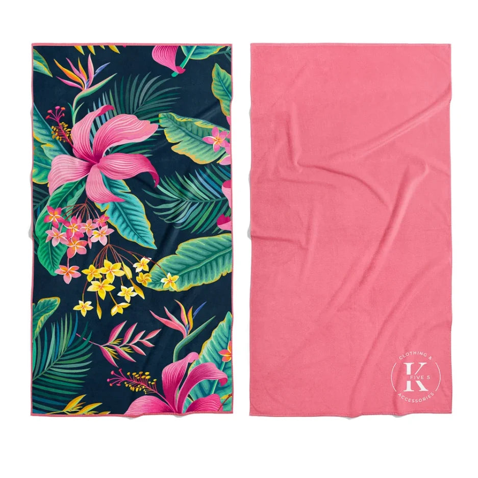 Serviette Microfibre (Fleur Rose) de K5 Clothing