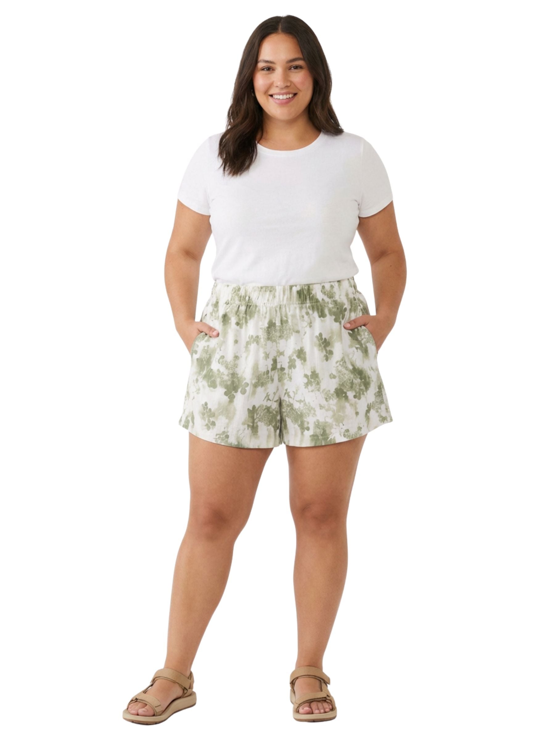 Short Imprimé Sucker For Summer Taille Plus - Blanc & Florage