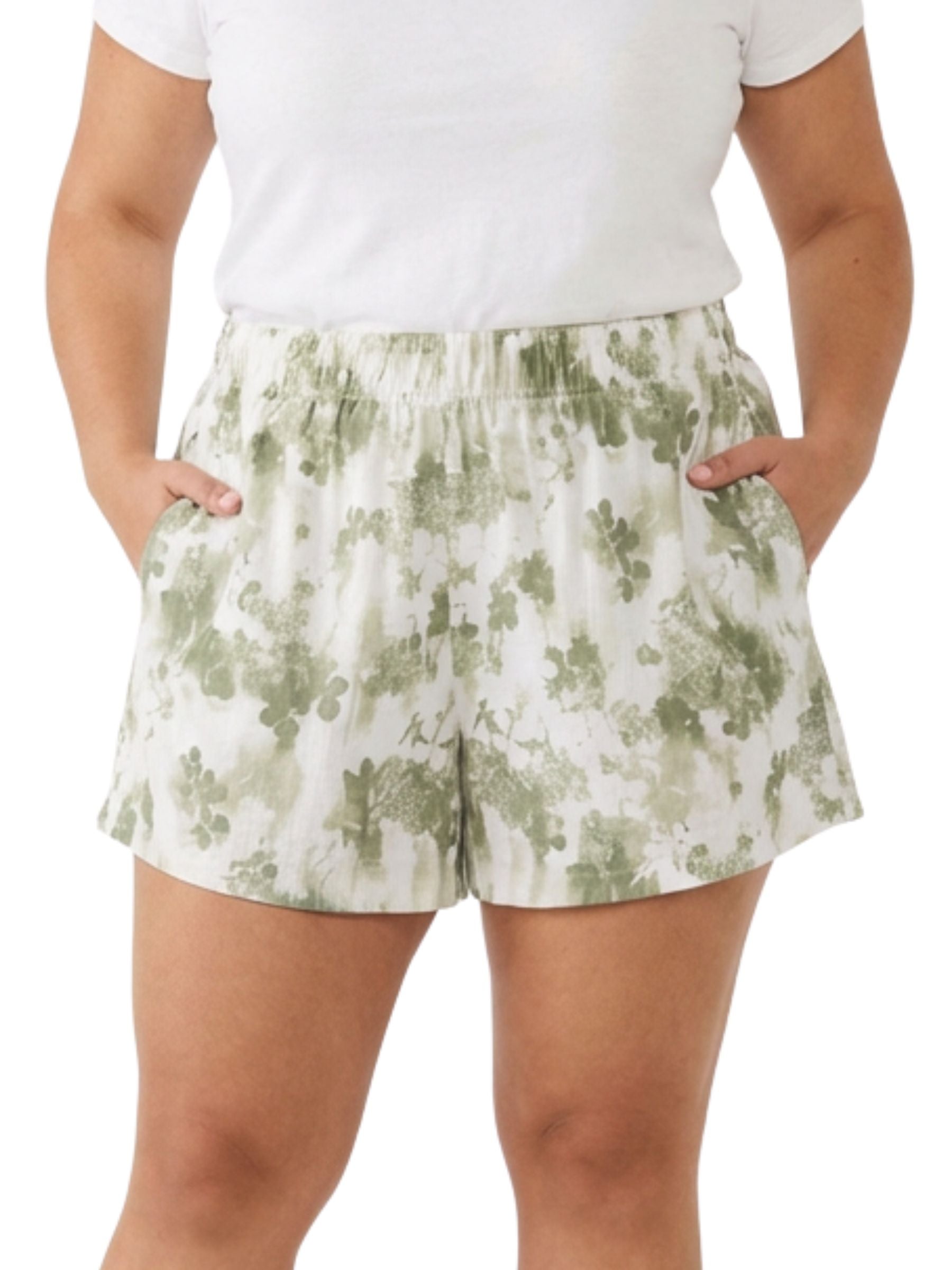 Short Imprimé Sucker For Summer Taille Plus - Blanc & Florage