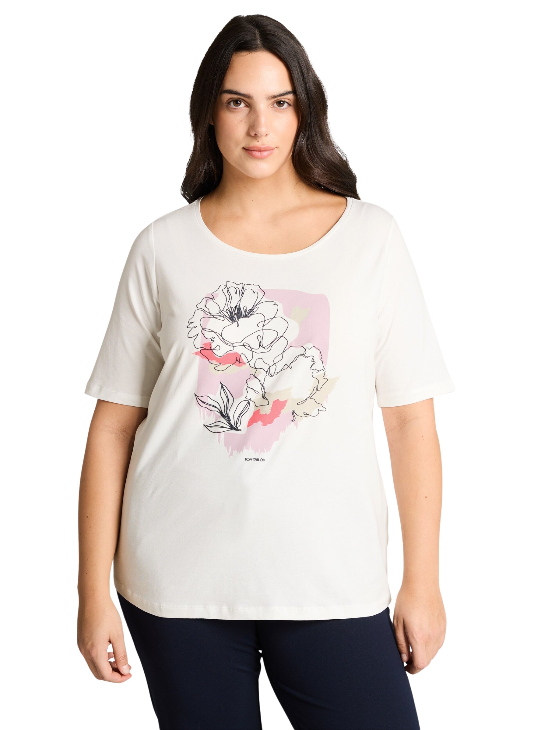 T-shirt avec Imprimé Taille Plus - Whisper White