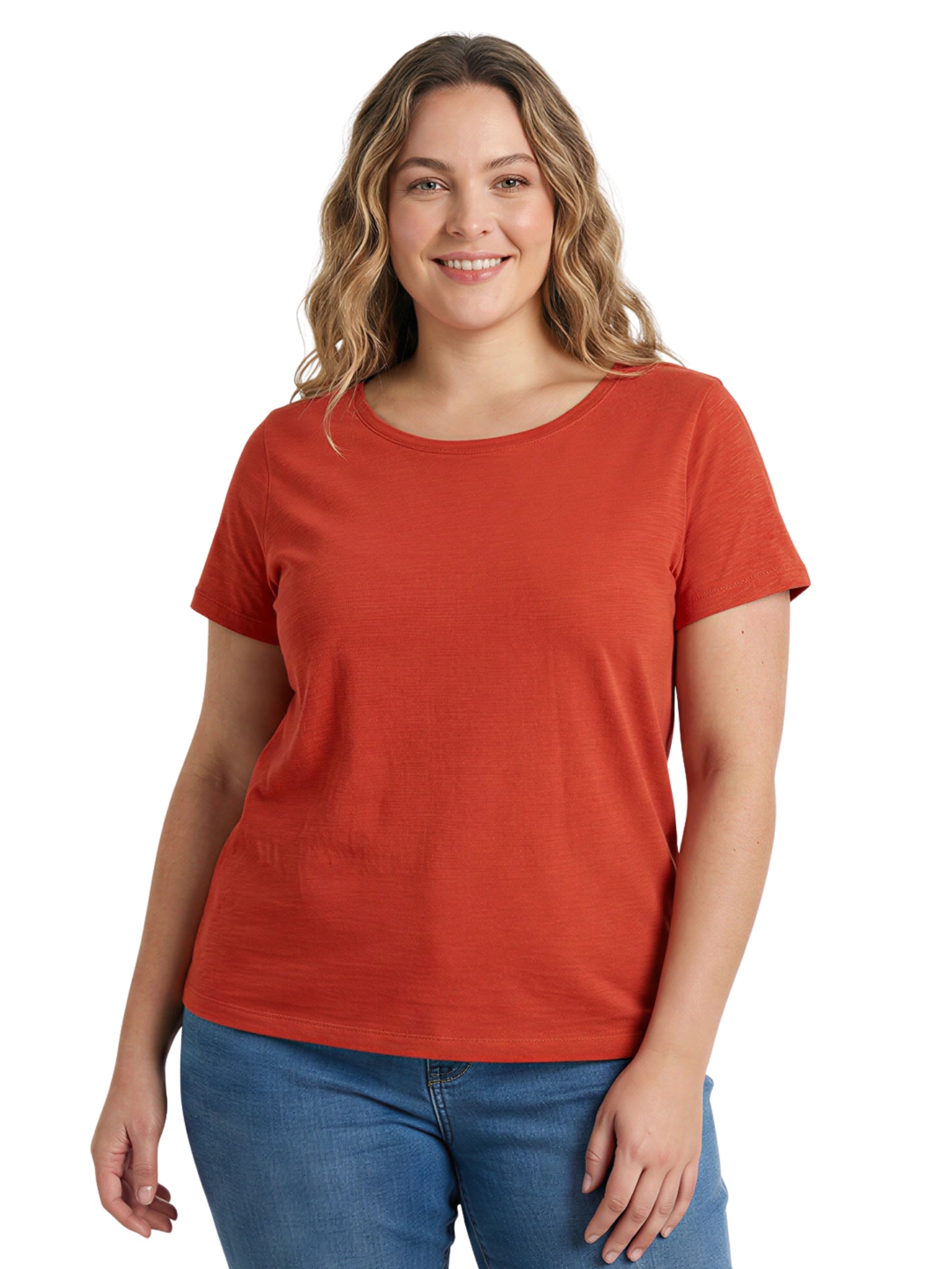 T-shirt Camerance en coton biologique Taille Plus - Brick