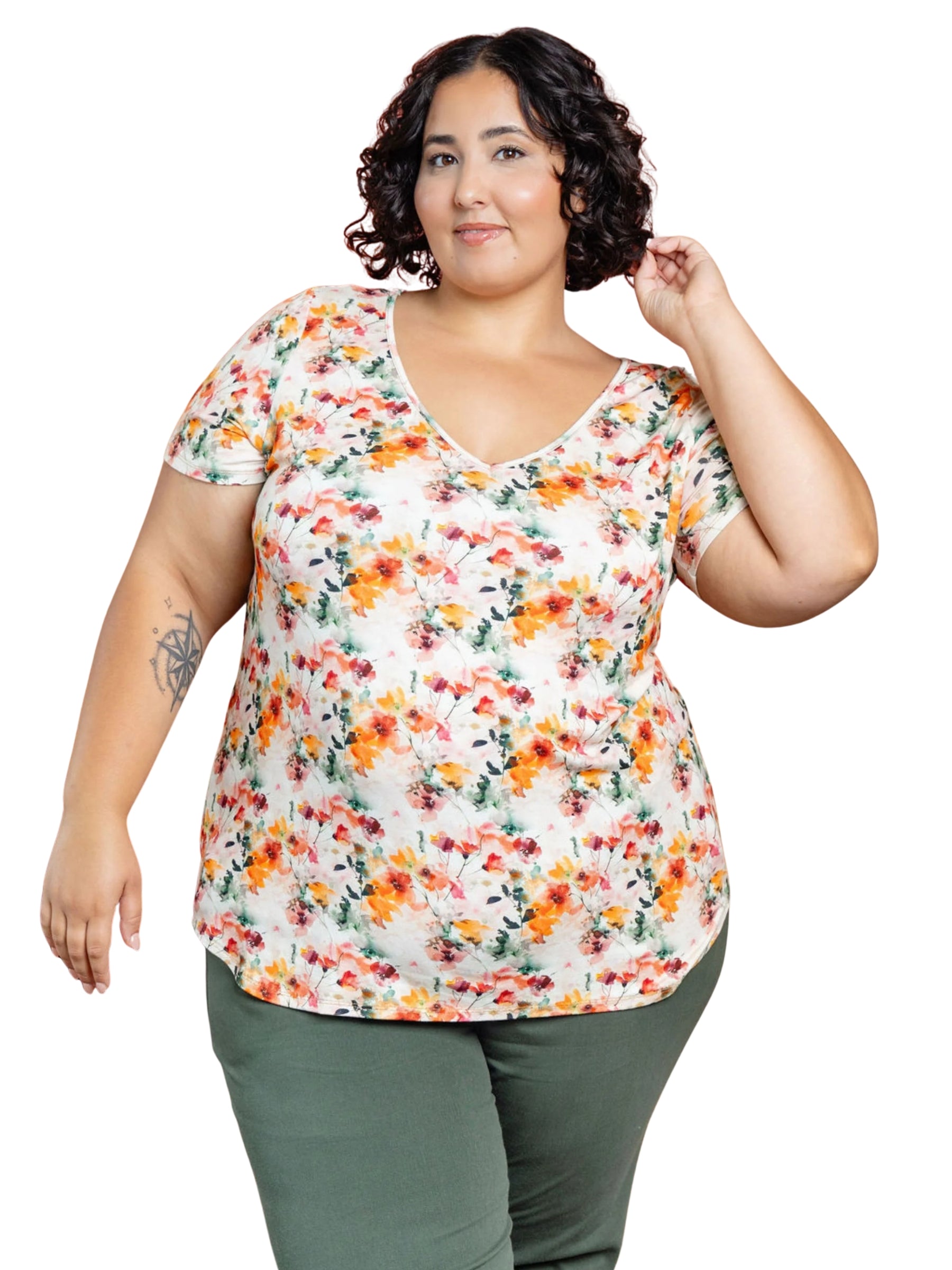 Plus Size V-Neck T-Shirt - Vivacity