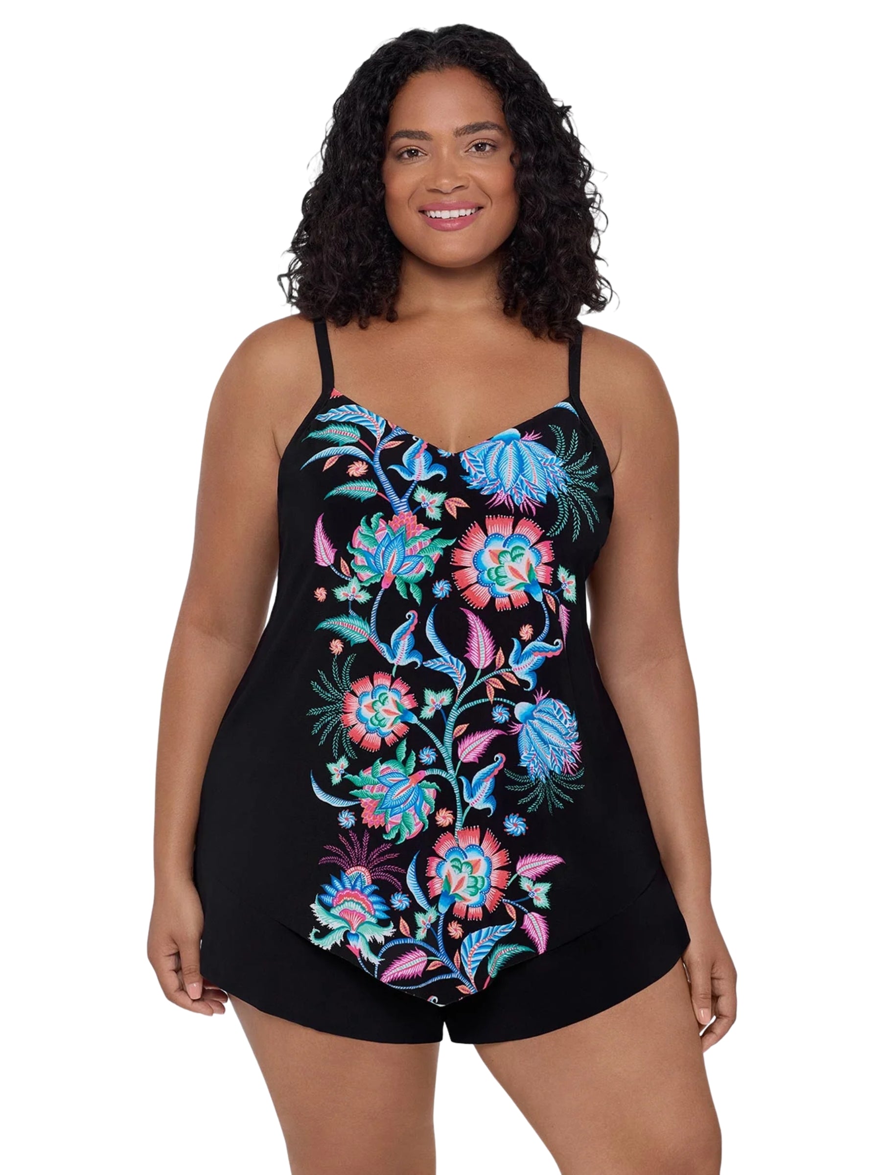 Tankini Hank Taille Plus - Noir Multi