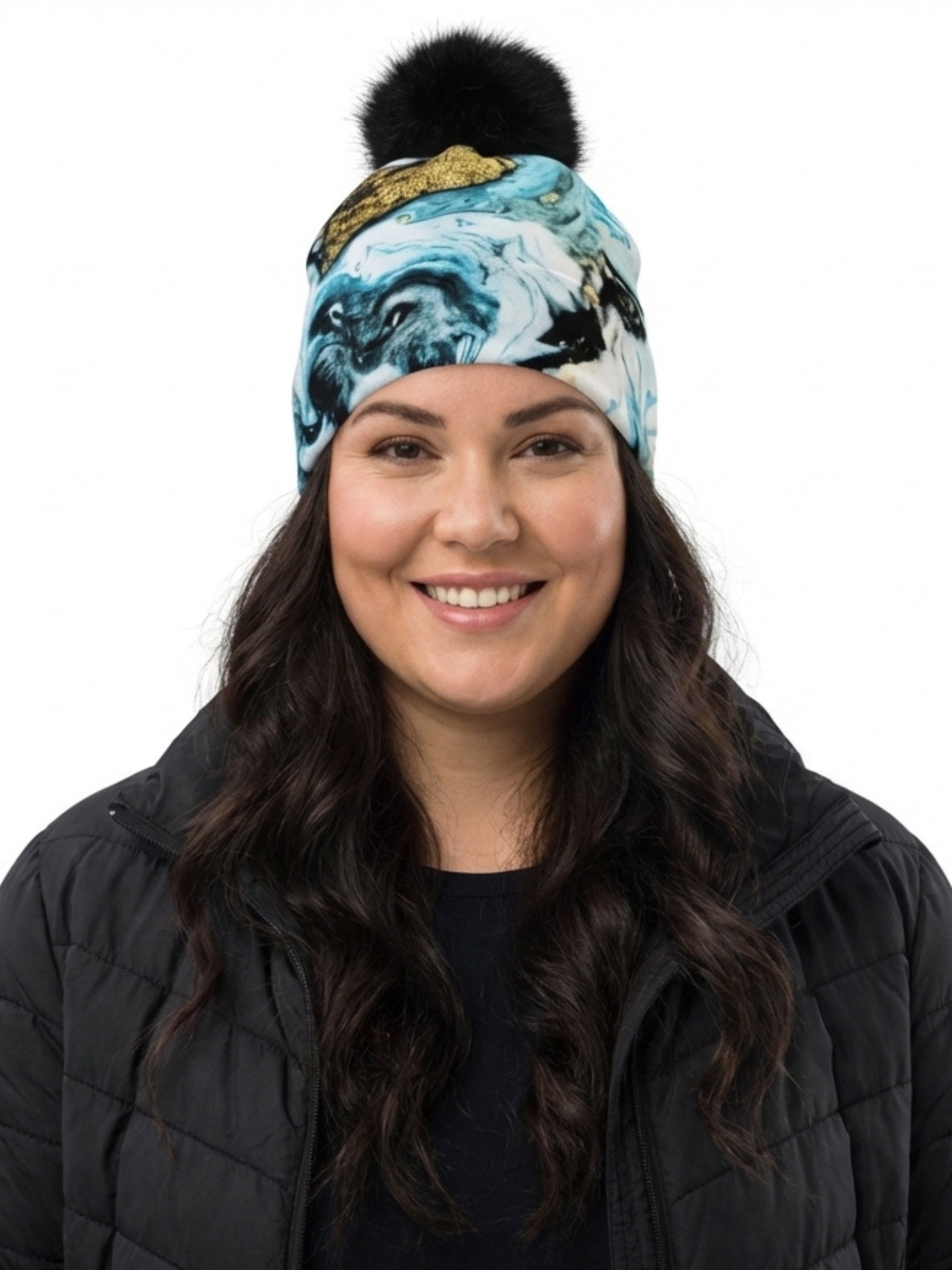 Tuque de Coton Fantaisie - Pompon Noir