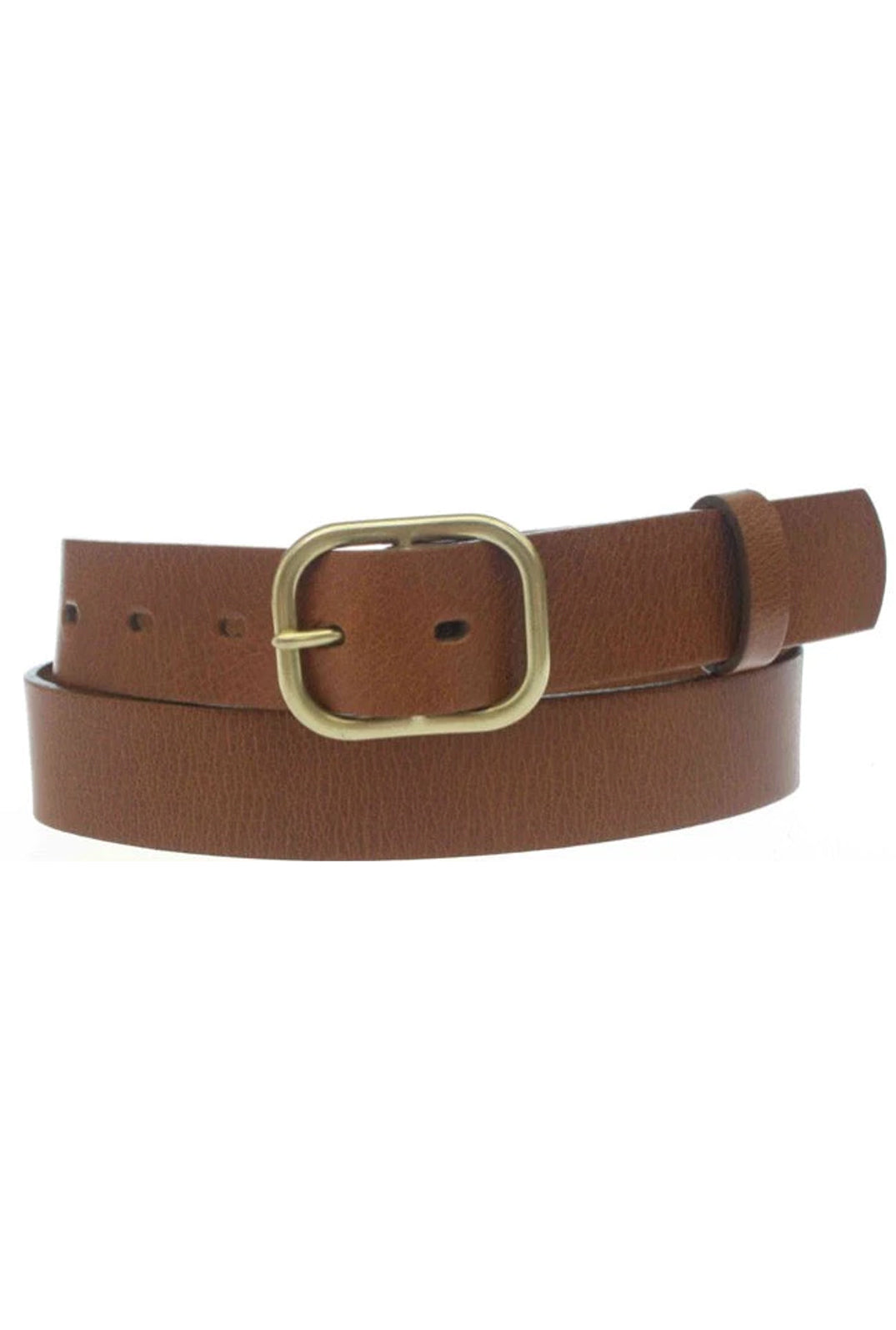 Ceinture en Cuir avec Boucle en Nickel Mat Taille Plus de Landes