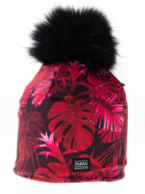 Tuque Jaipur en Lycra avec pompon fourrure synthetique detachable de Pleau