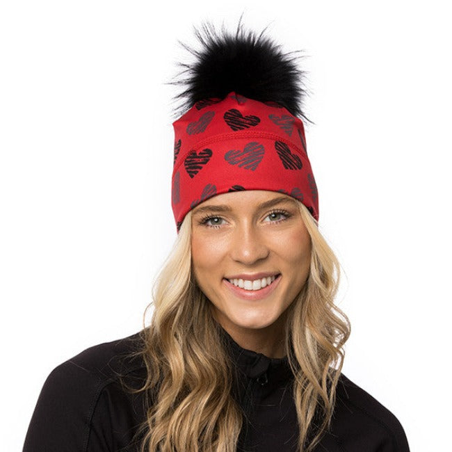 Tuque Chamonix Coeur - Rouge corsé-Noir