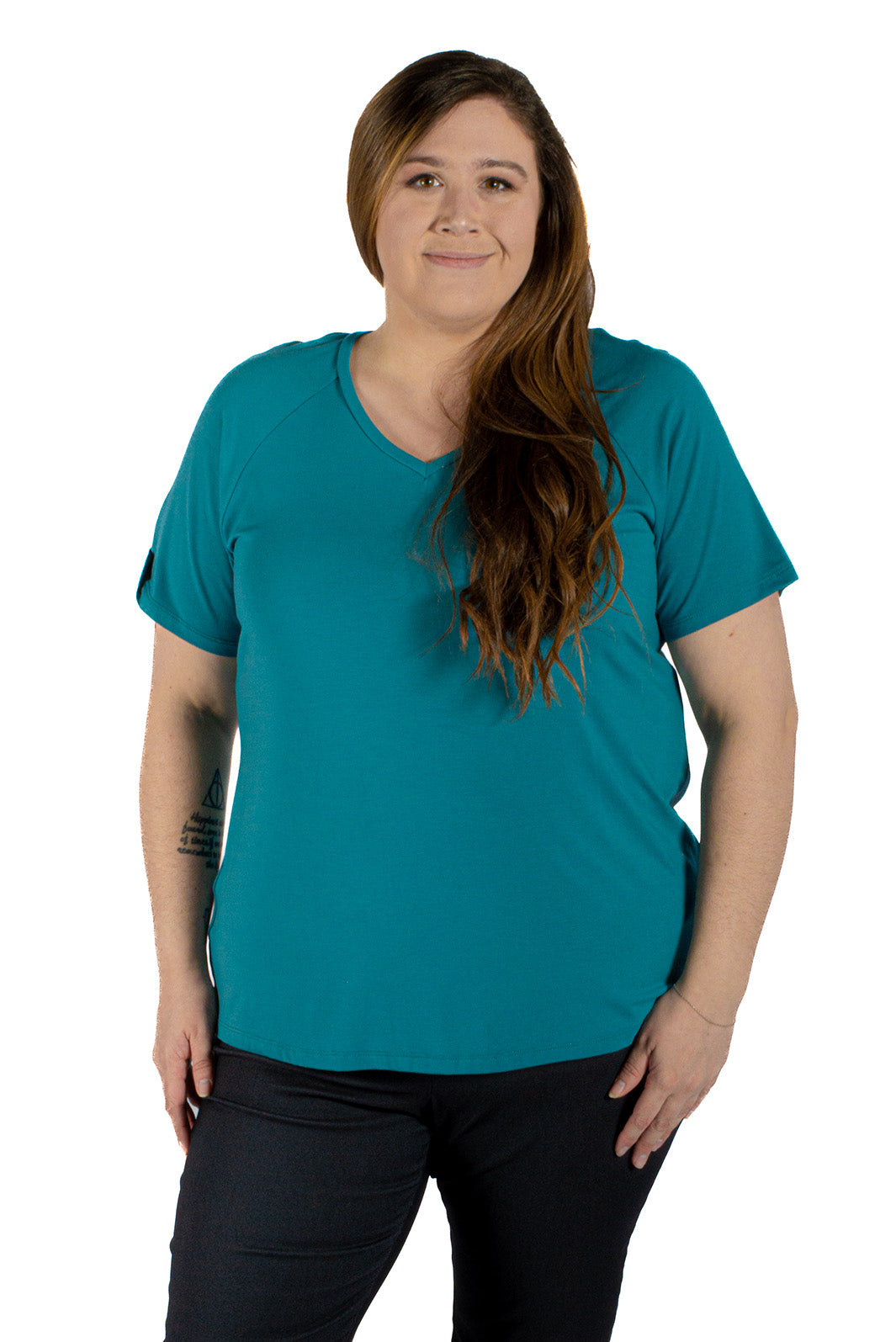 Plus Size V-Neck Appalachian Viscose T-Shirt by Sportive Plus
