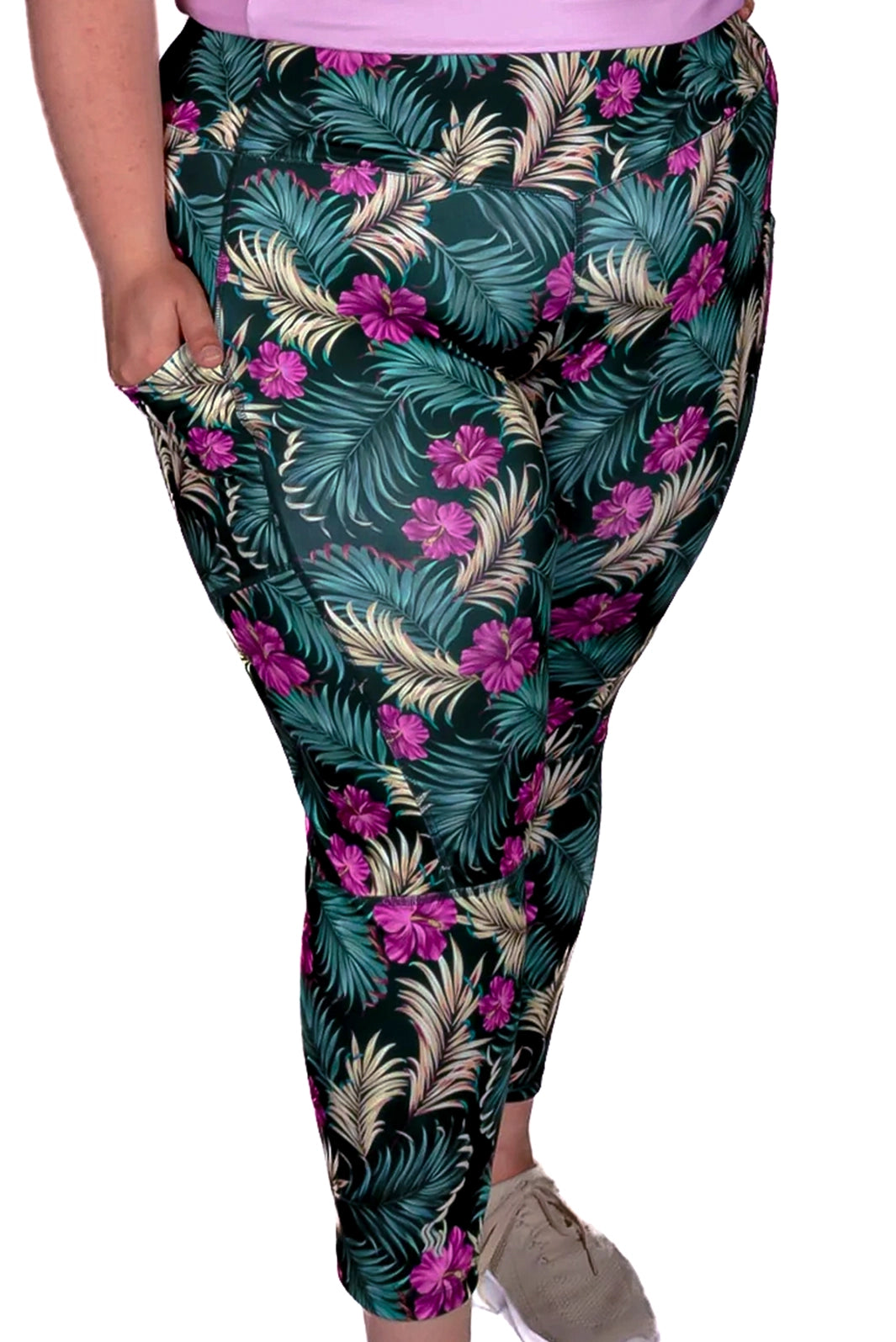 Plus Size Novation Printed Leggings With Pocket by Sportive Plus