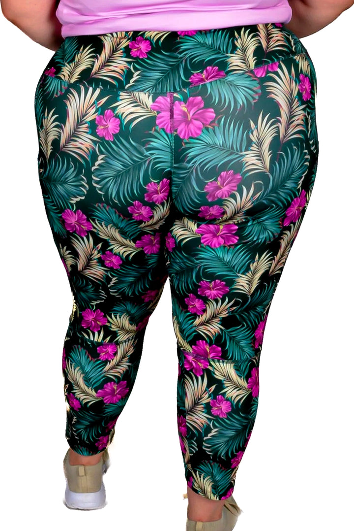 Plus Size Novation Printed Leggings With Pocket by Sportive Plus