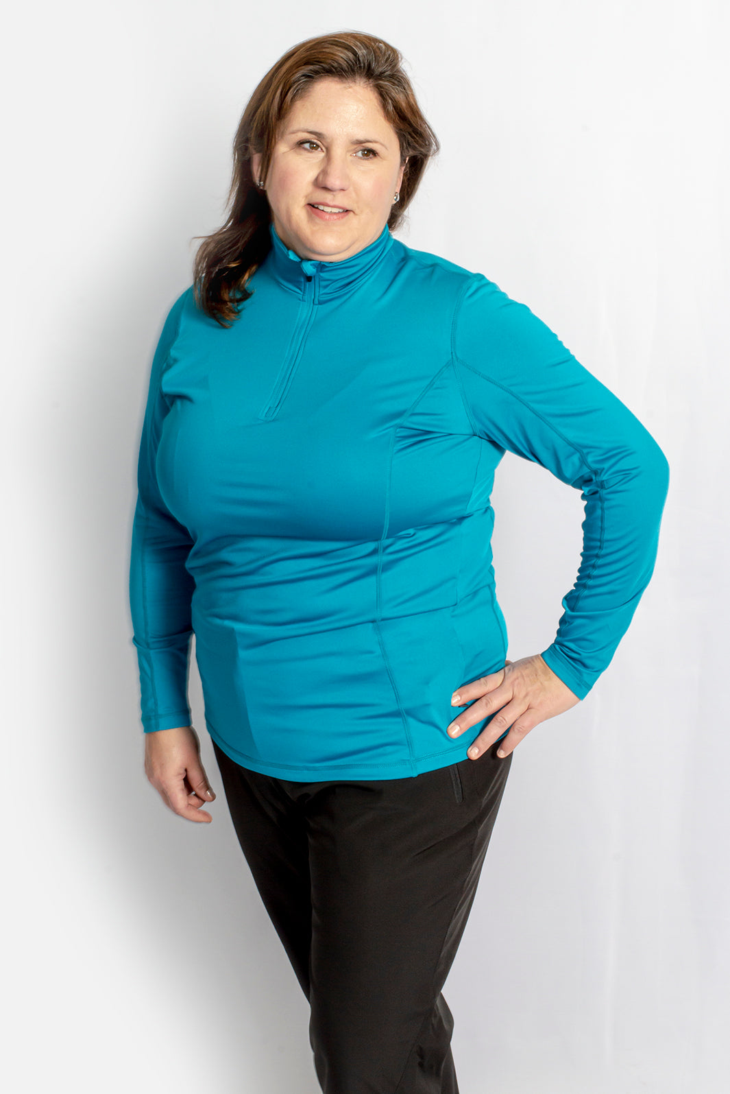Mid Layer Plus Size Half-Zip MID Sweater by Sportive Plus