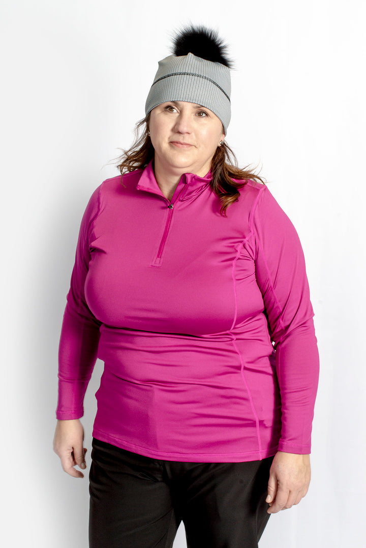 Mid Layer Plus Size Half-Zip MID Sweater by Sportive Plus