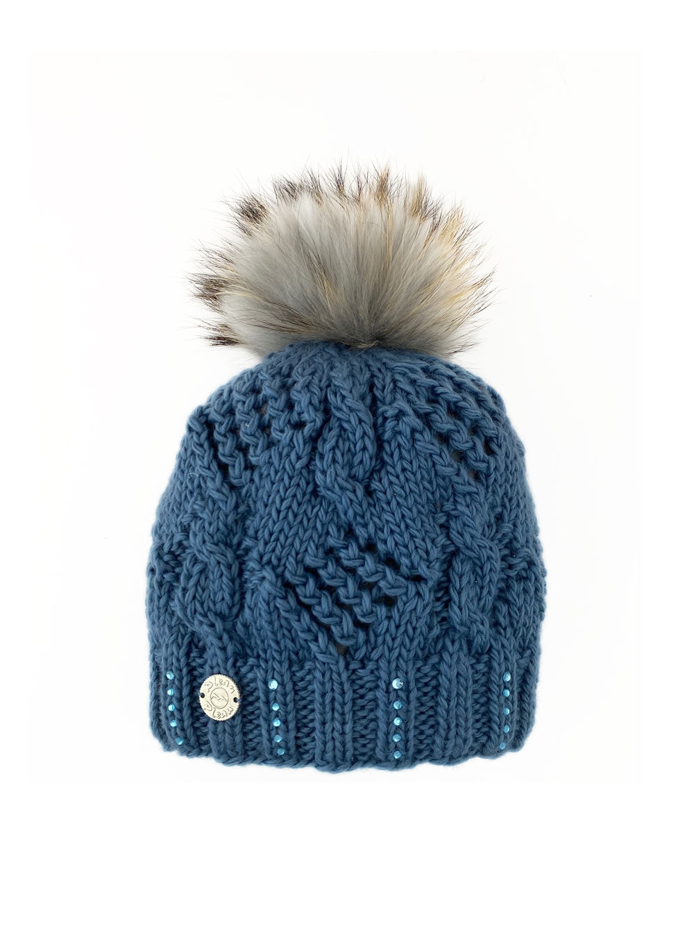 Tuque avec Bijoux et Pompon en Raton Détachable